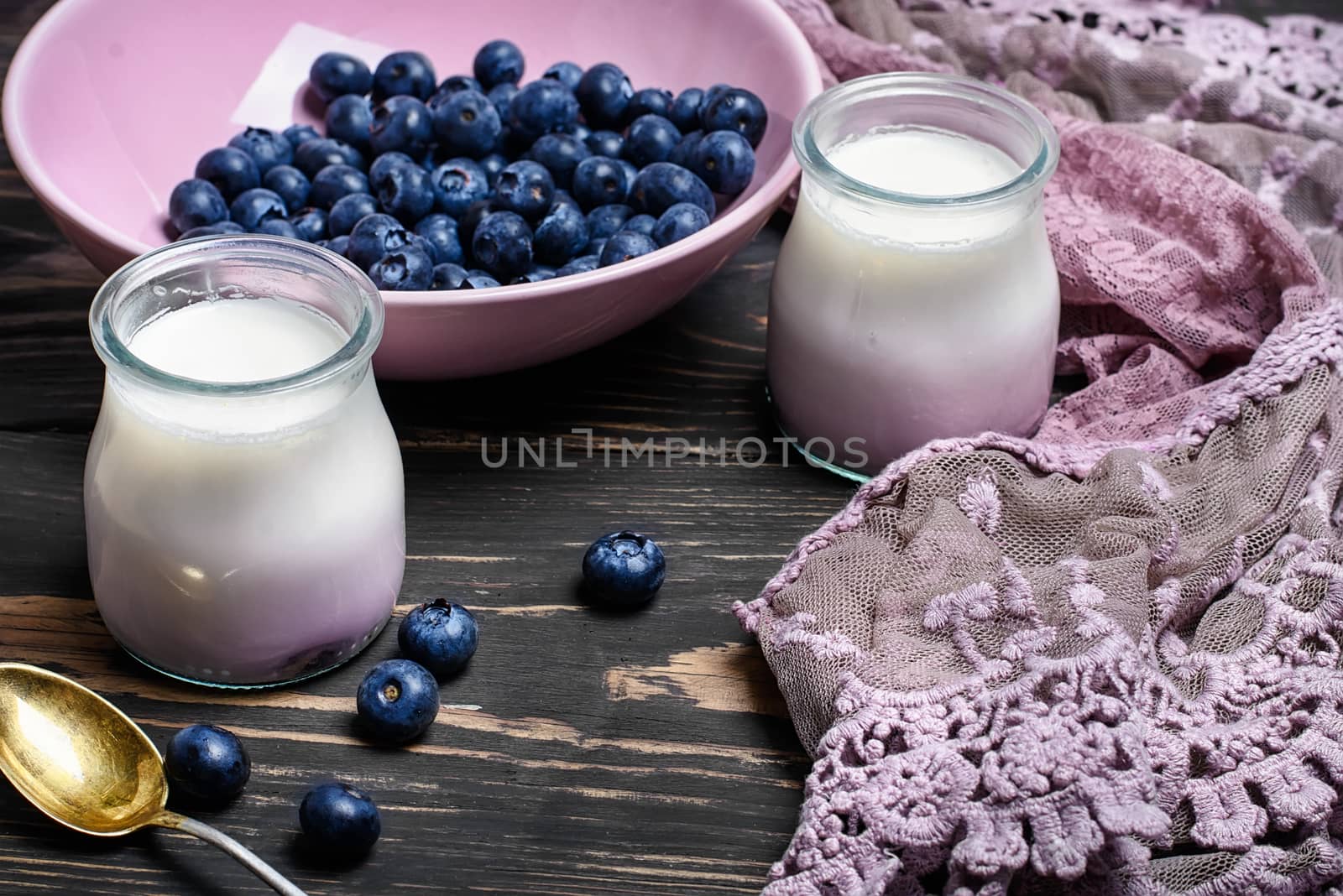 yogurt with blueberries by LMykola