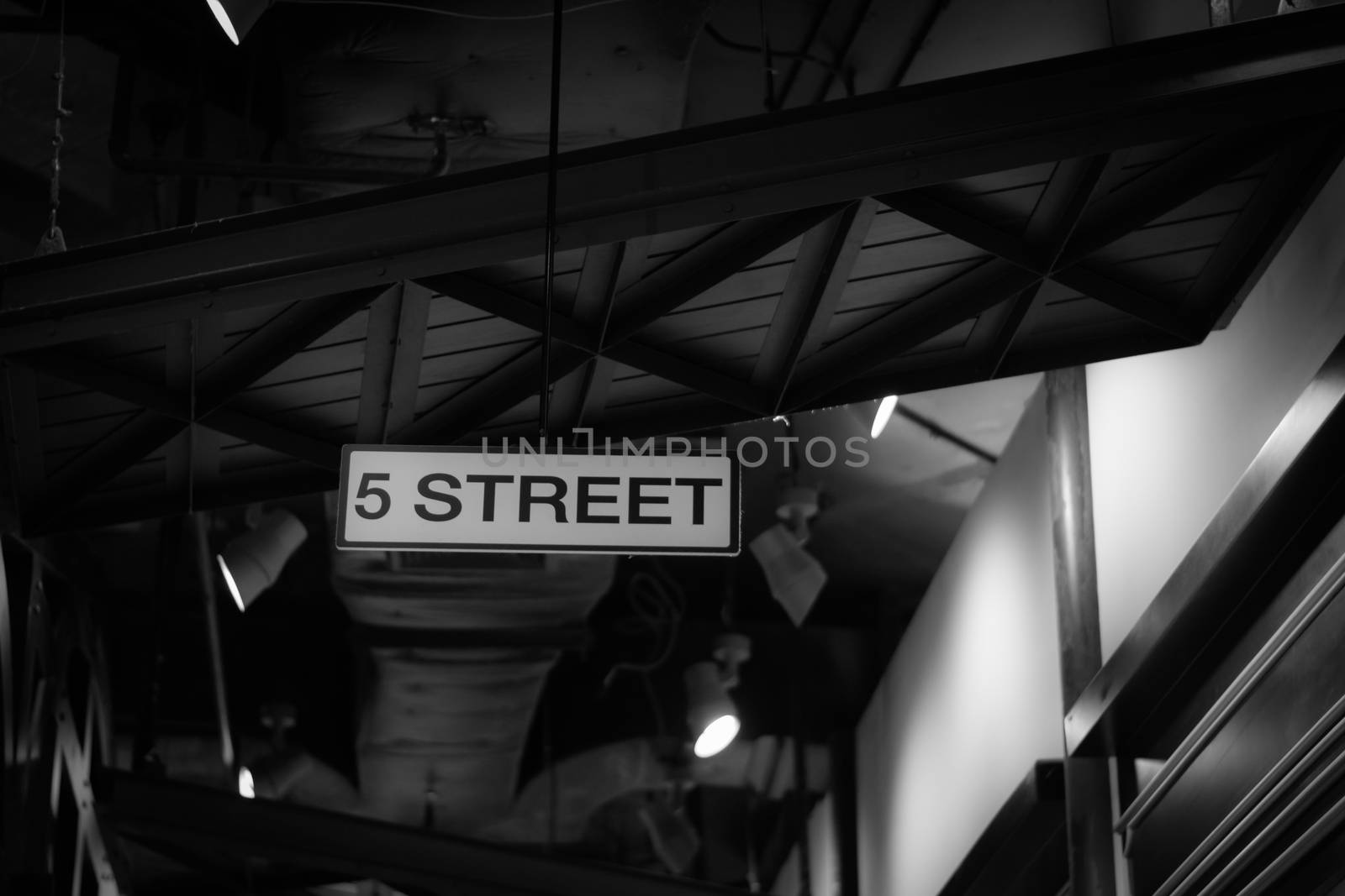 Black and White Indoor structure