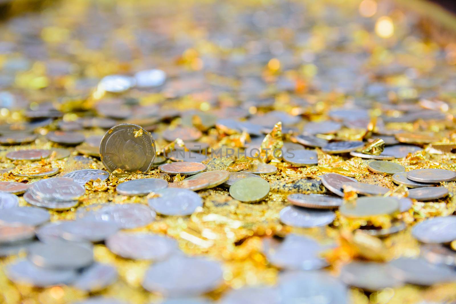 Thai Coins in Temple by ahimaone