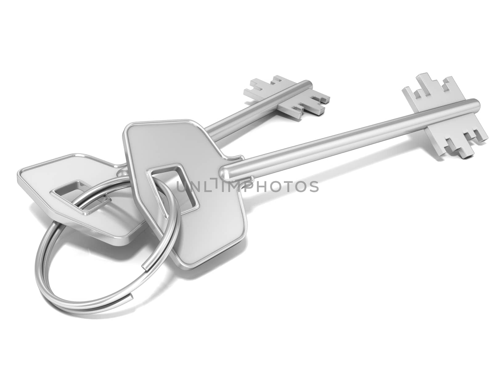Door keys isolated on white background