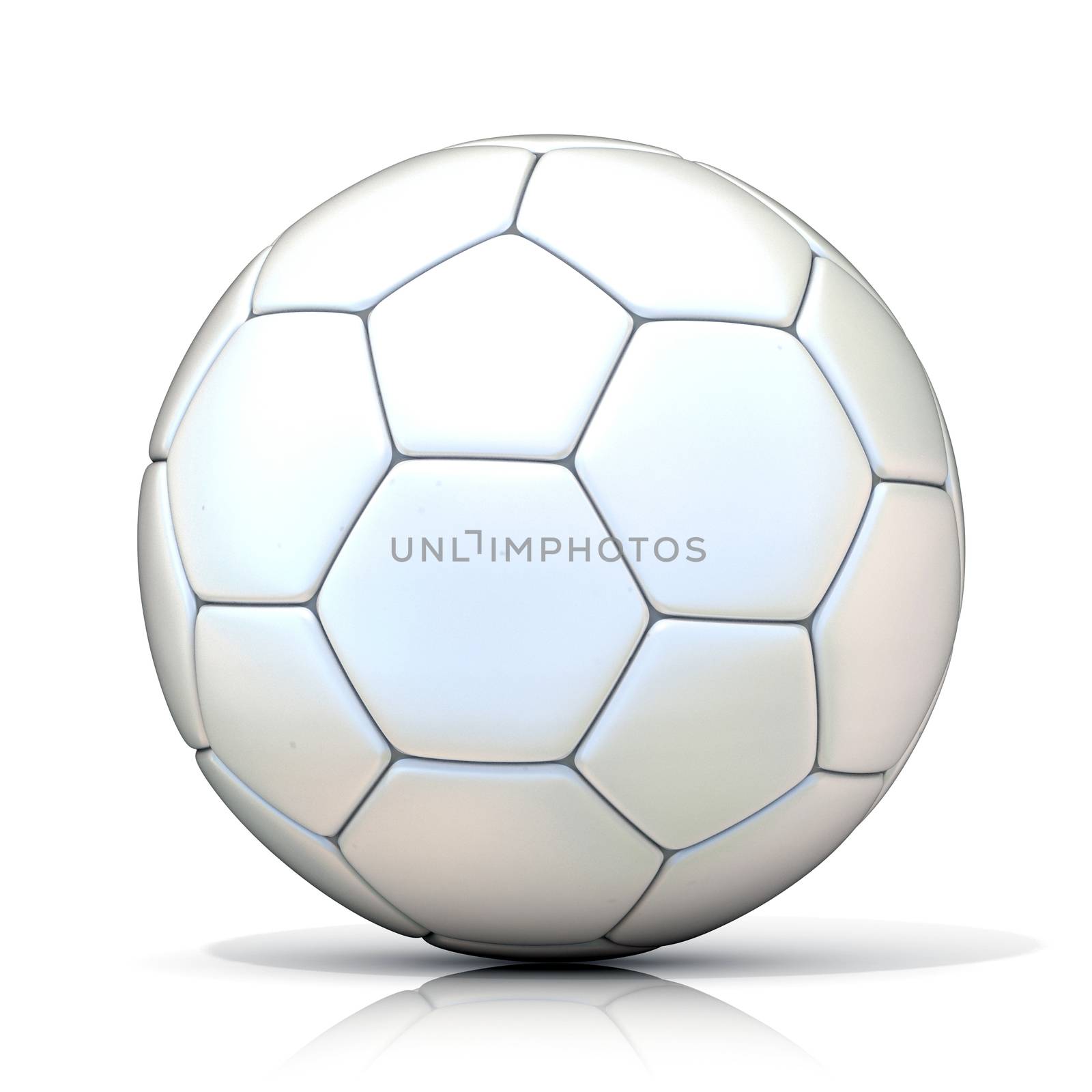 White football - soccer ball, isolated on white background.