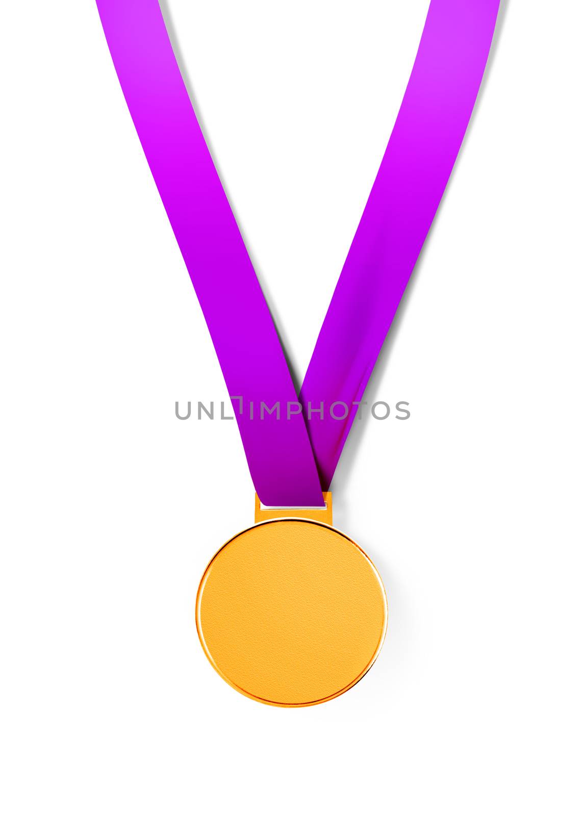sport medal on white background with path