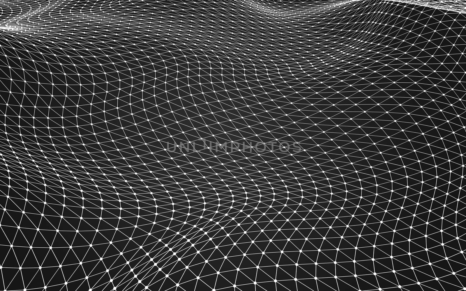 Abstract polygonal space low poly dark background with connecting dots and lines. Connection structure. 3d rendering