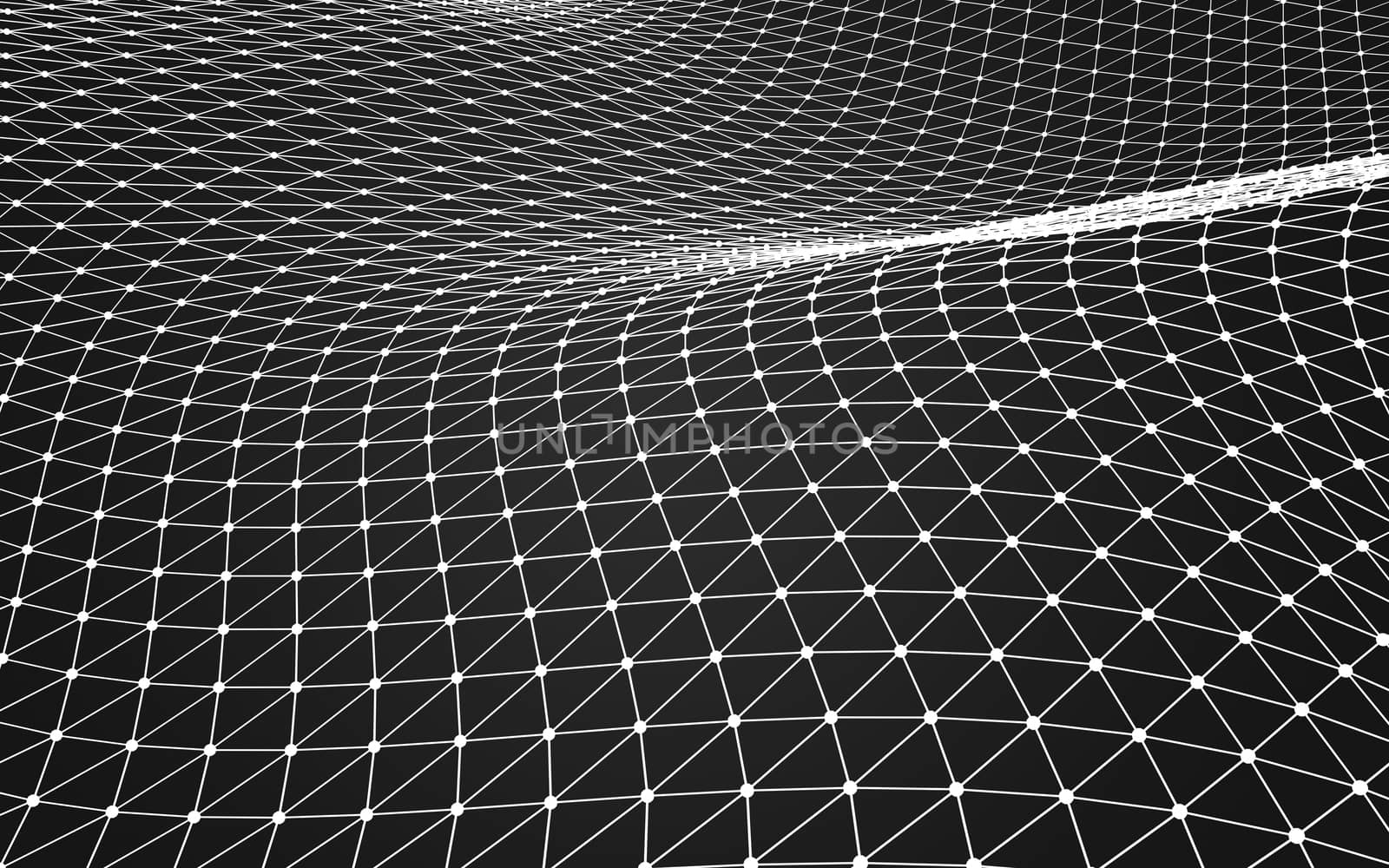 Abstract polygonal space low poly dark background with connecting dots and lines. Connection structure. 3d rendering