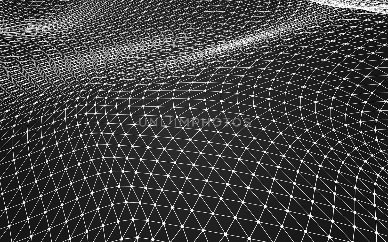 Abstract polygonal space low poly dark background with connecting dots and lines. Connection structure. 3d rendering