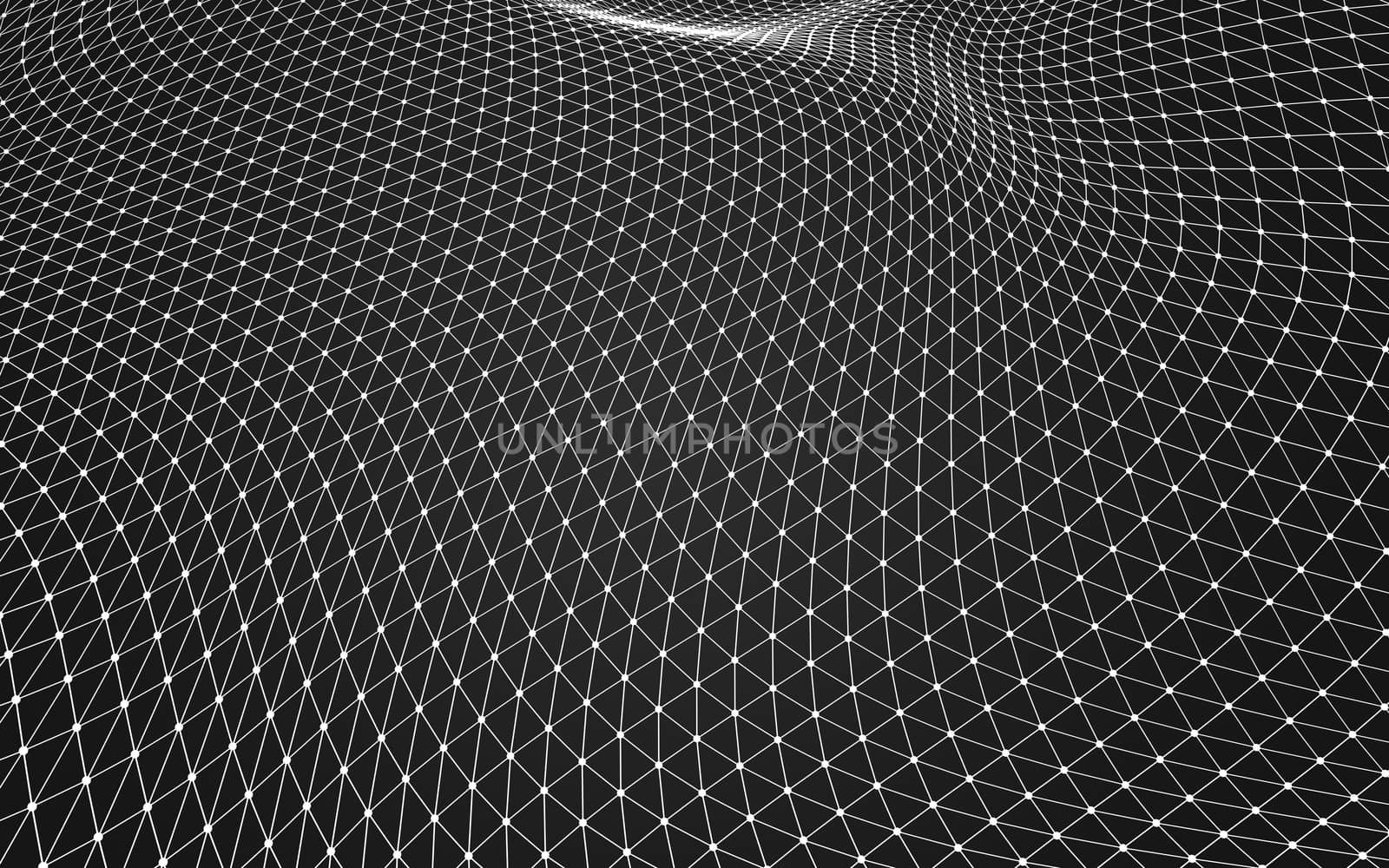 Abstract polygonal space low poly dark background with connecting dots and lines. Connection structure. 3d rendering