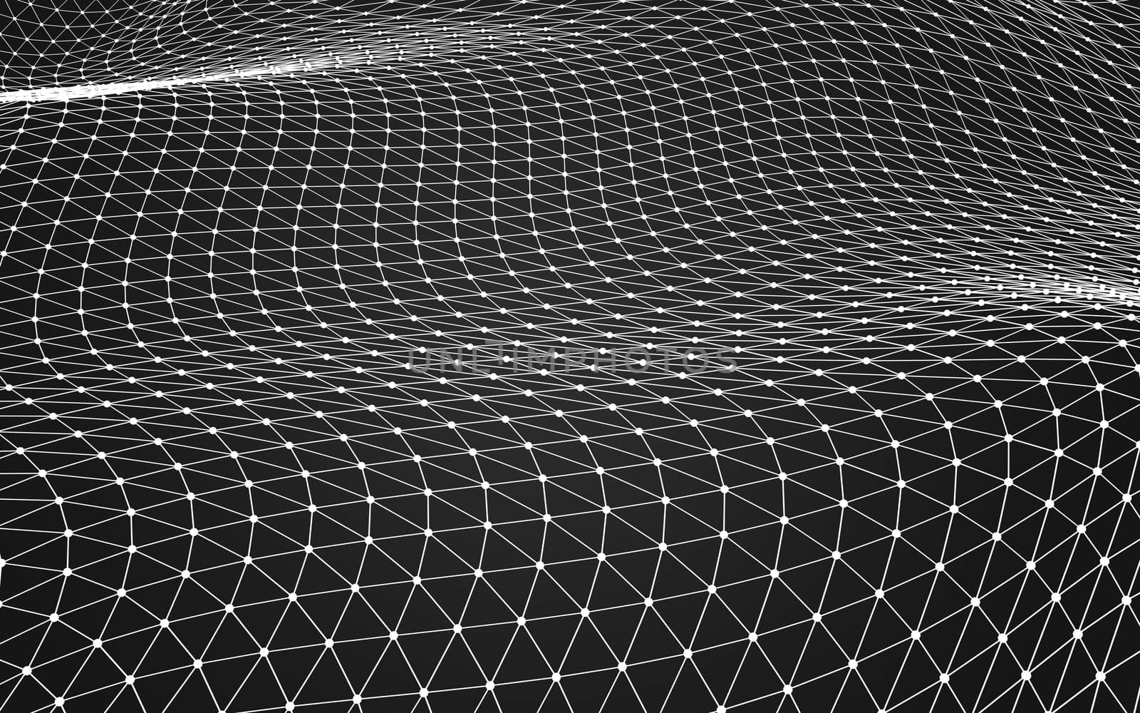 Abstract polygonal space low poly dark background with connecting dots and lines. Connection structure. 3d rendering