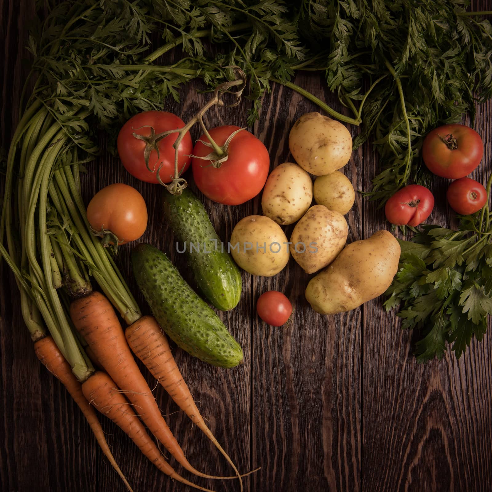 freshly grown raw vegetables by rusak