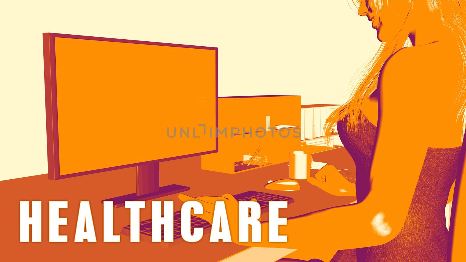  Healthcare Concept Course with Woman Looking at Computer