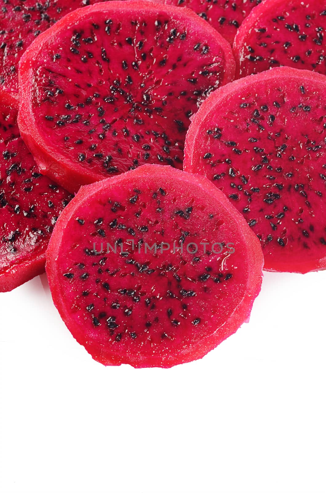 Dragon fruit or pitaya isolated on white