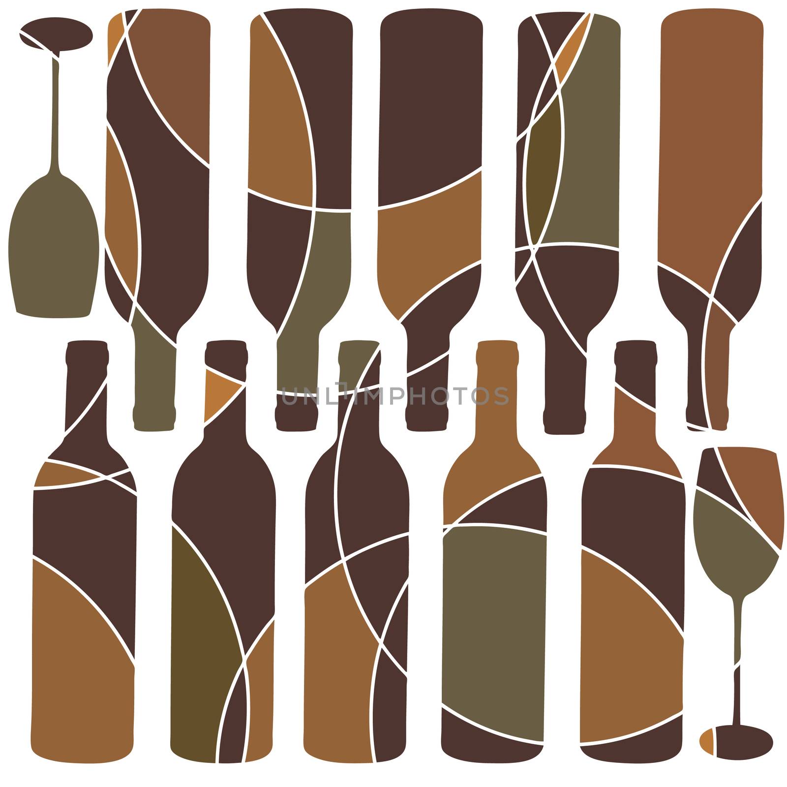 abstract brown wine bottle design by megnomad