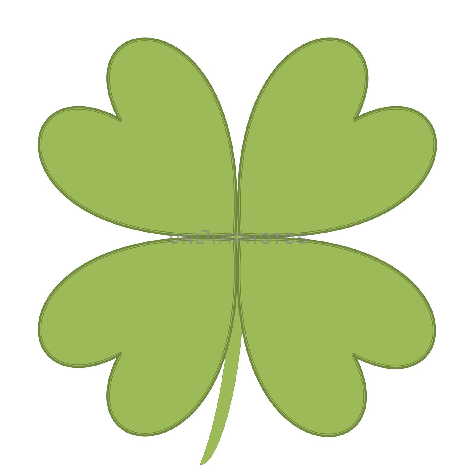 Four leaves clover in green color background