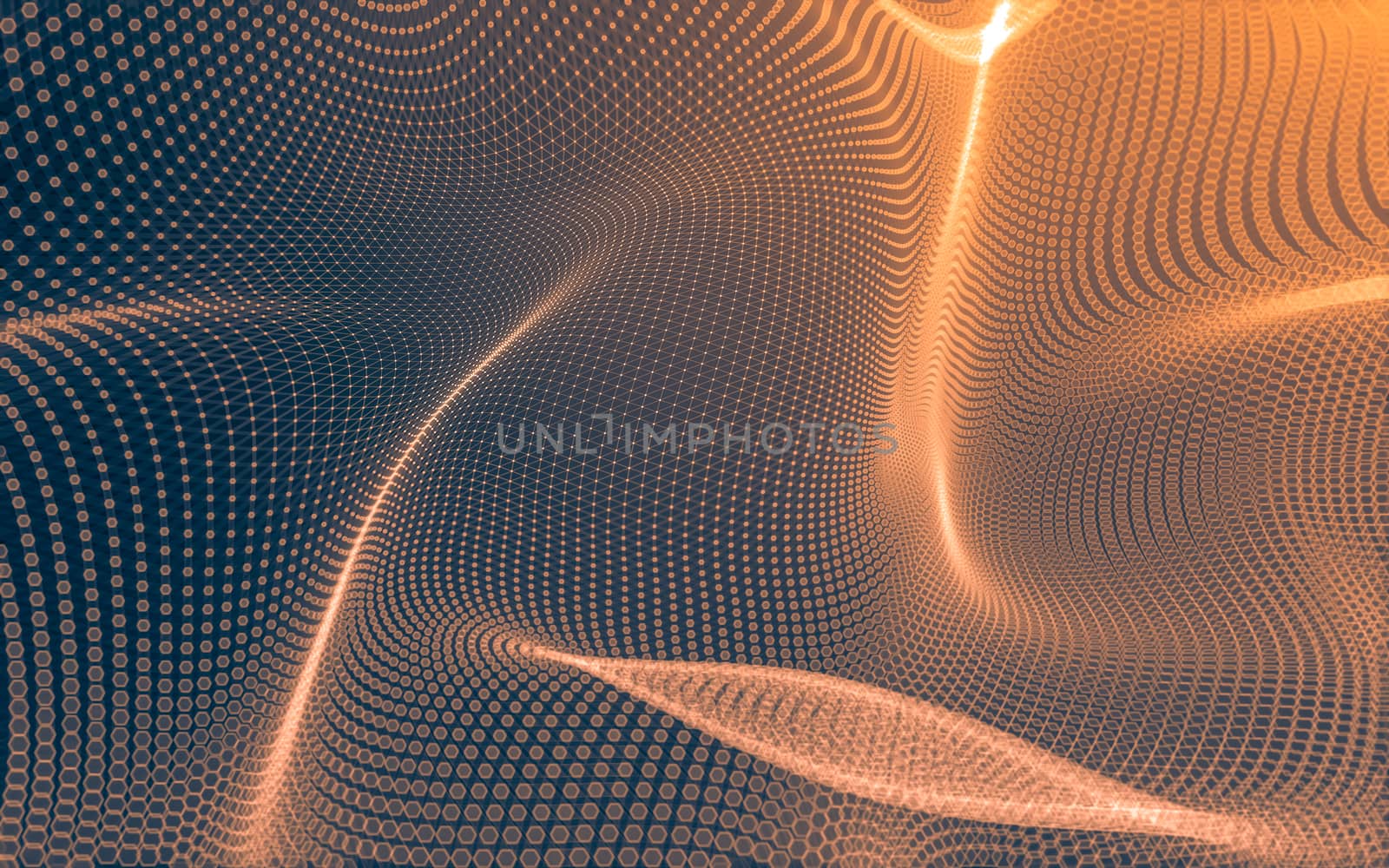 Abstract polygonal space low poly dark background with connecting dots and lines. Connection structure. 3d rendering