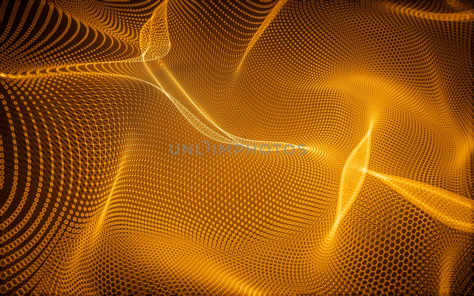 Abstract polygonal space low poly dark background with connecting dots and lines. Connection structure. 3d rendering