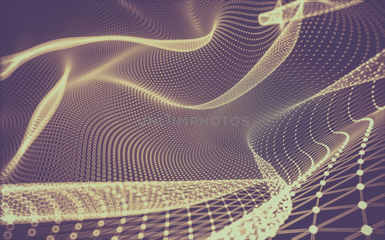 Abstract polygonal space low poly dark background with connecting dots and lines. Connection structure. 3d rendering