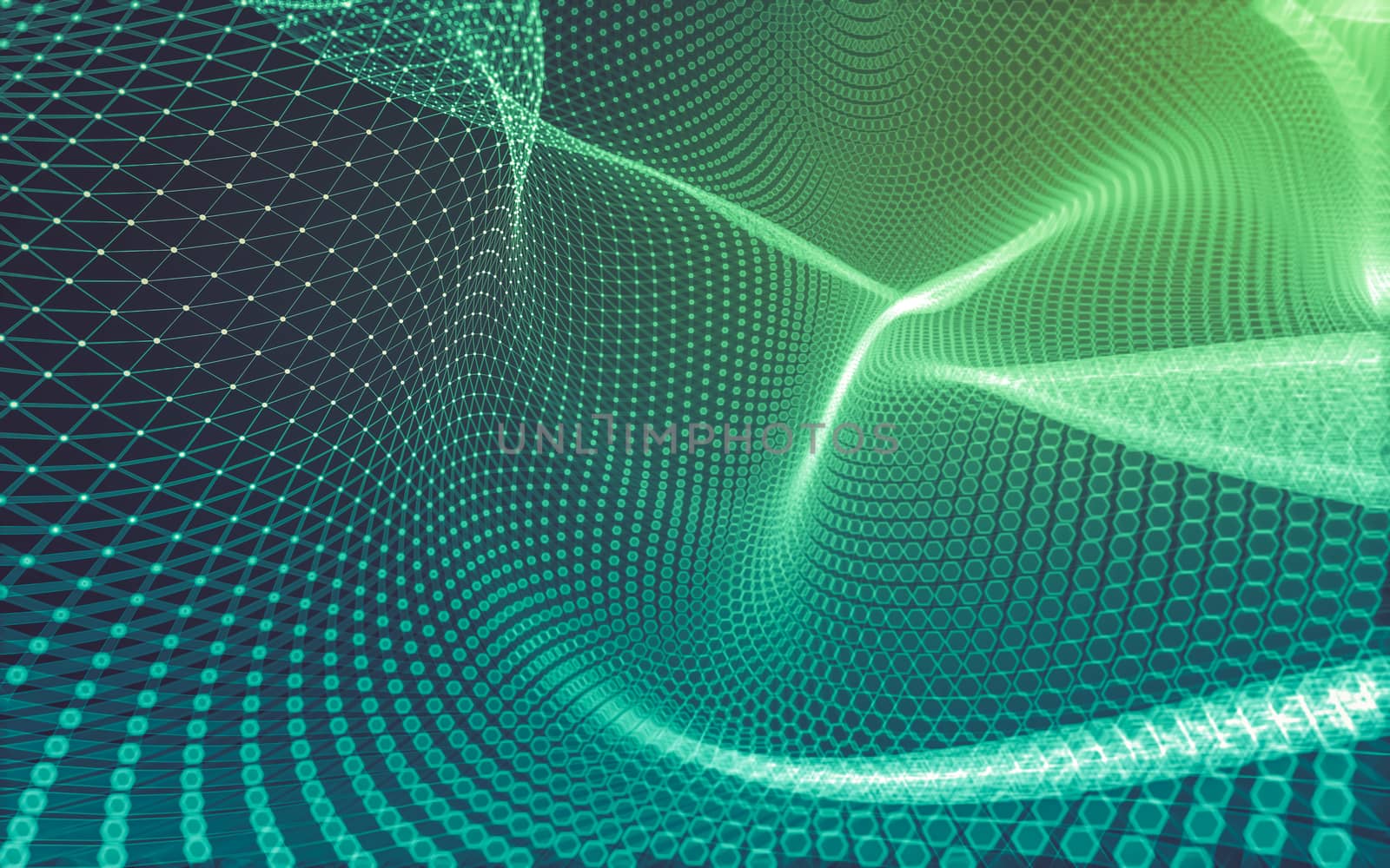 Abstract polygonal space low poly dark background with connecting dots and lines. Connection structure. 3d rendering