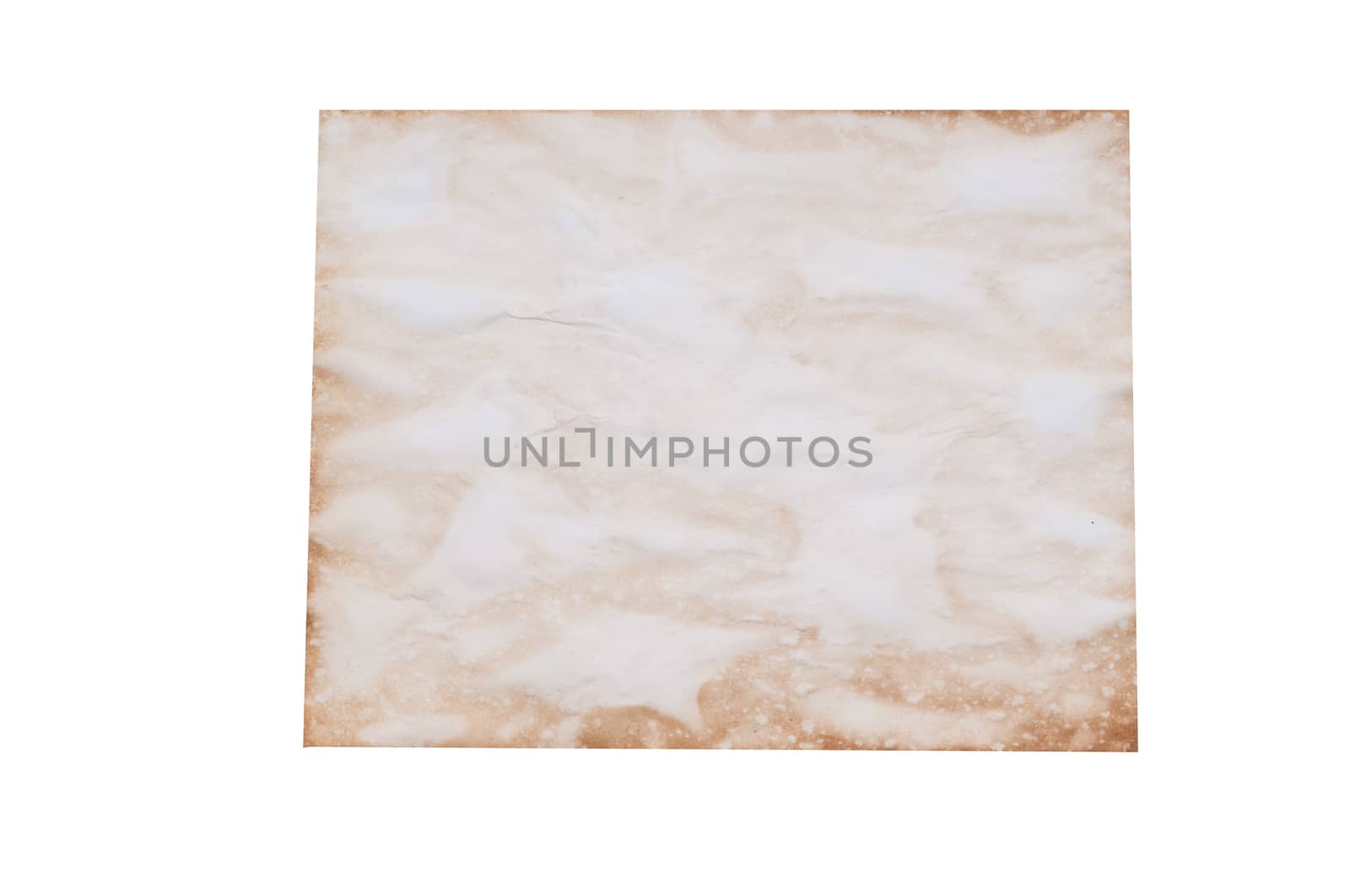 Weathered paper for use in composites. Isolated on white with a clipping path.