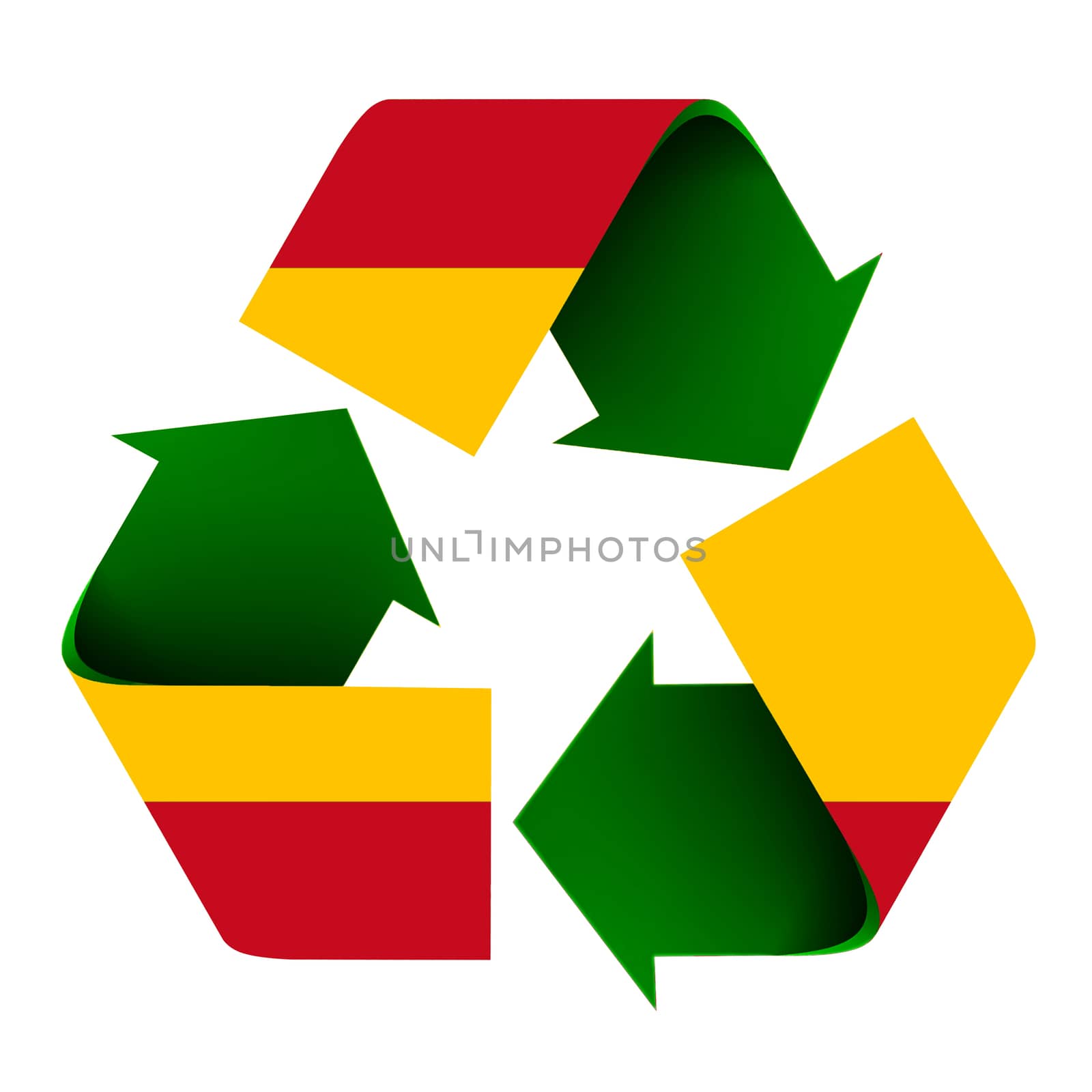Spanish Flag on a Recycle Symbol by rcarner