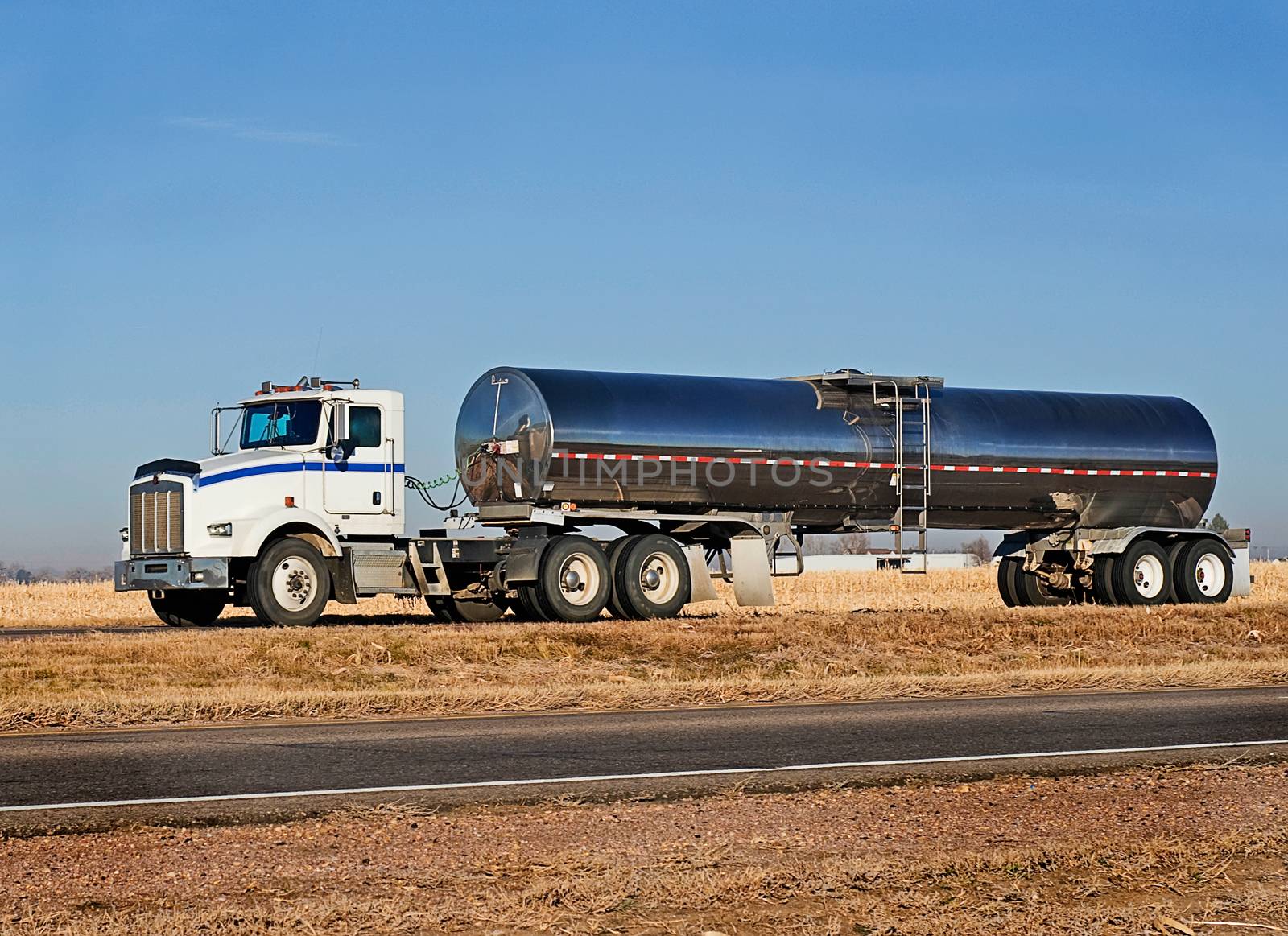 Semi-truck hauling milk to the dairy processing facility.