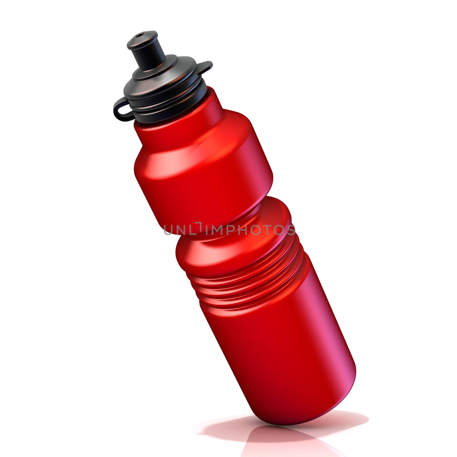 Red plastic sport bottles bottle. 3D by djmilic