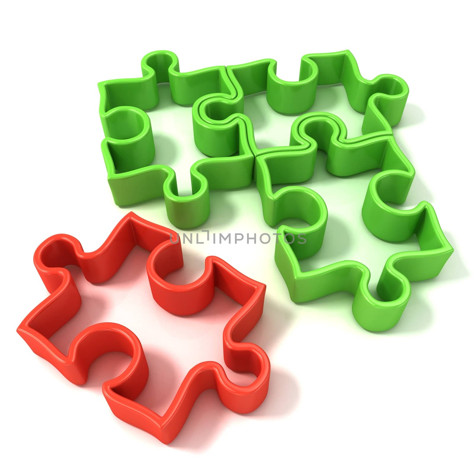 Four jigsaw puzzle outlined pieces by djmilic