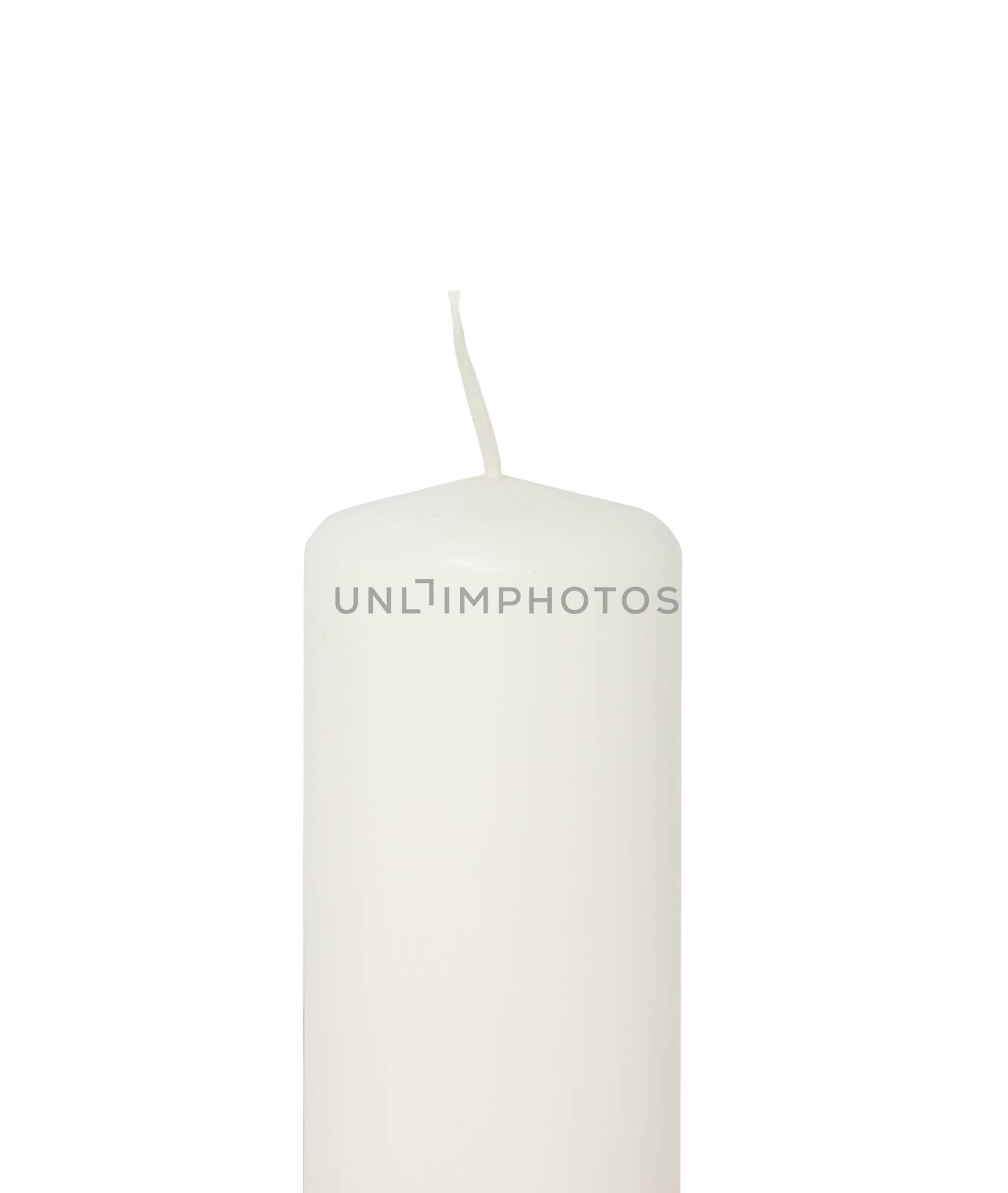 white candle isolated on white background