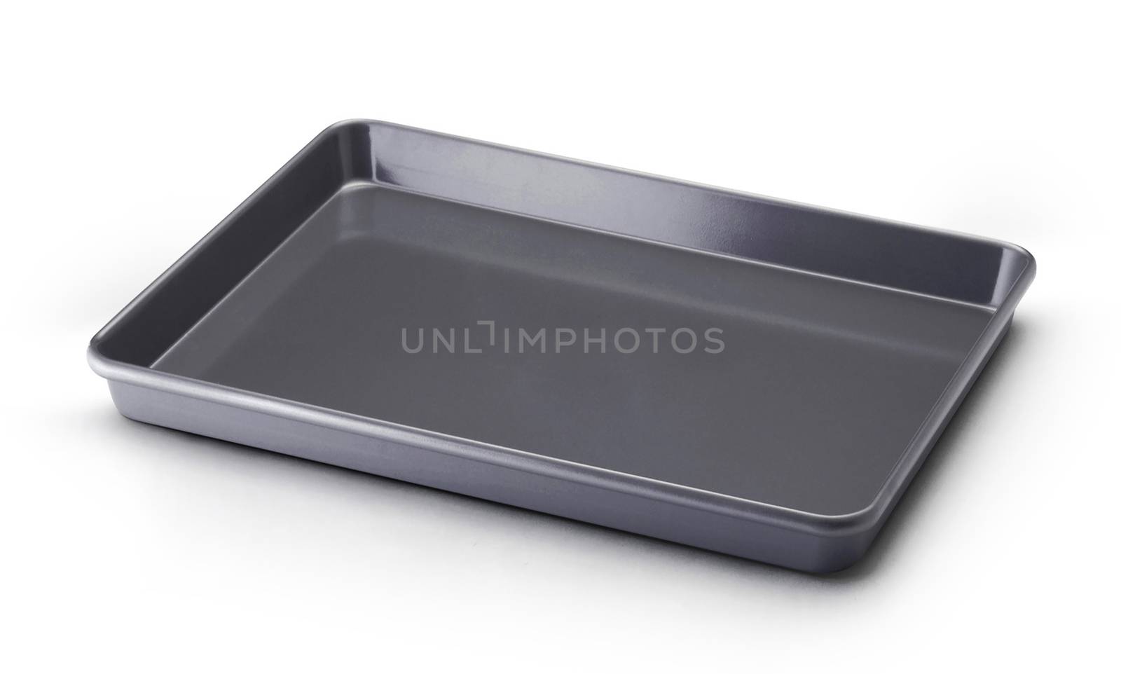 empty black food tray on white background