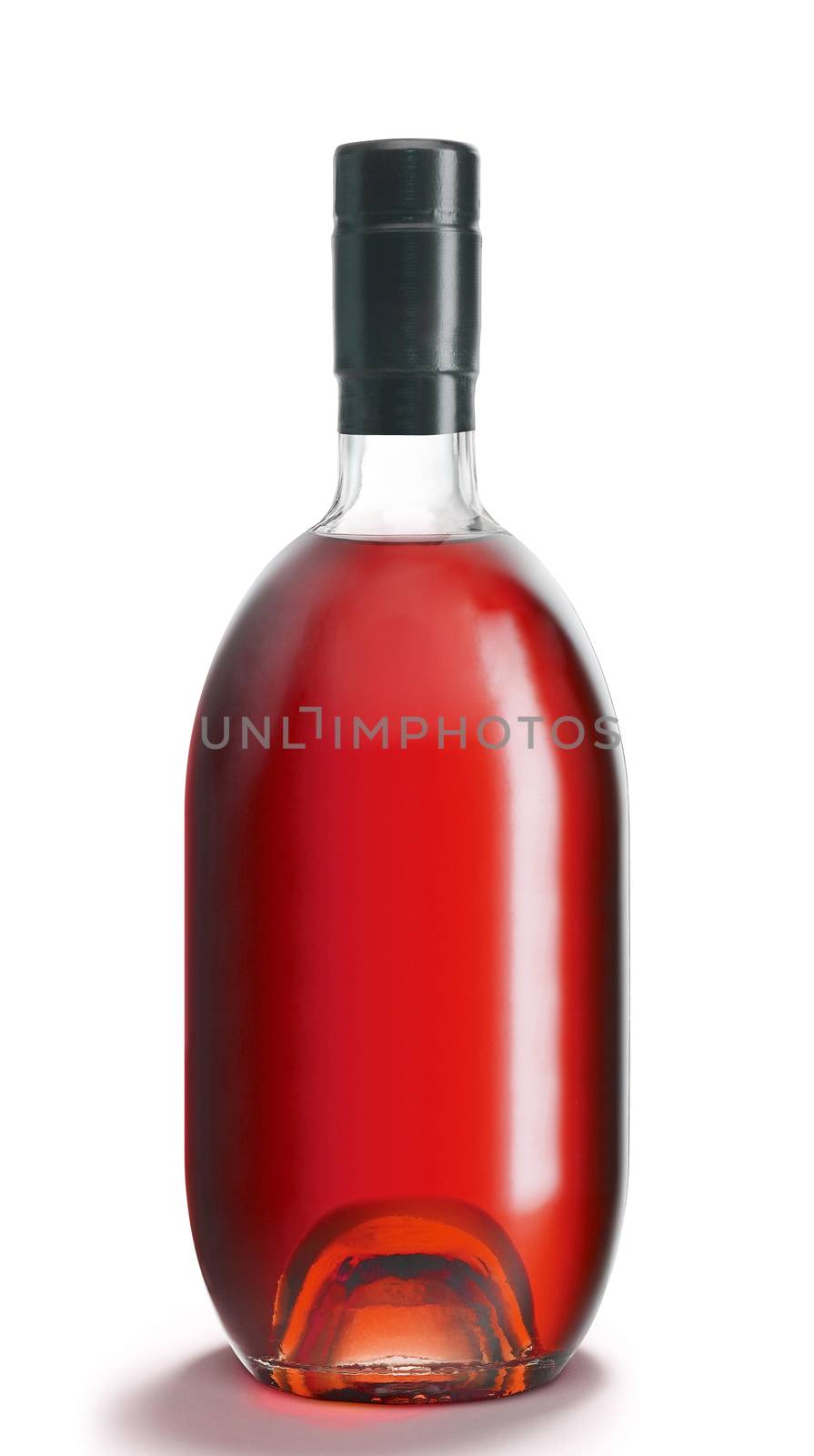 cognac bottle on white background