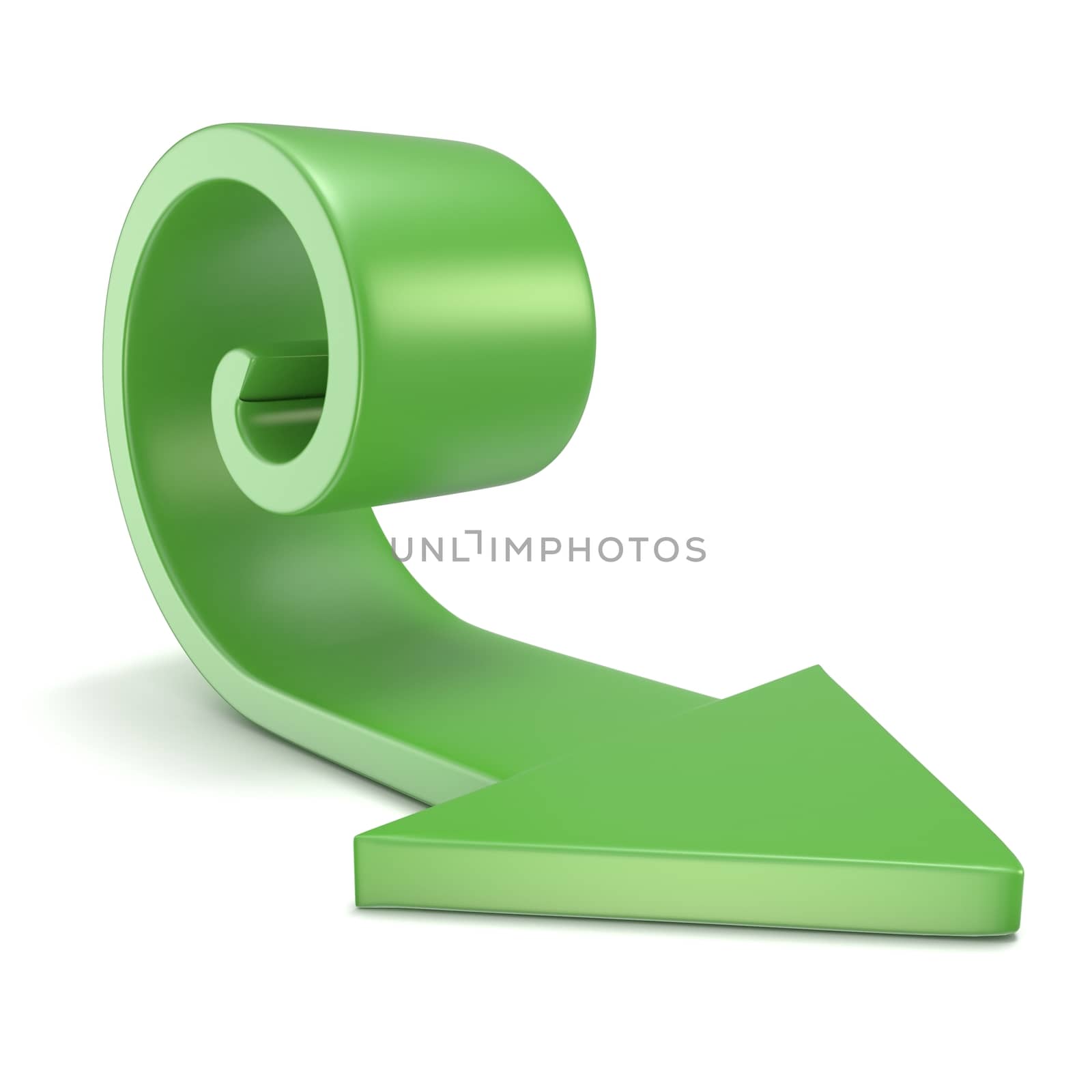Green spiral arrow. 3D by djmilic