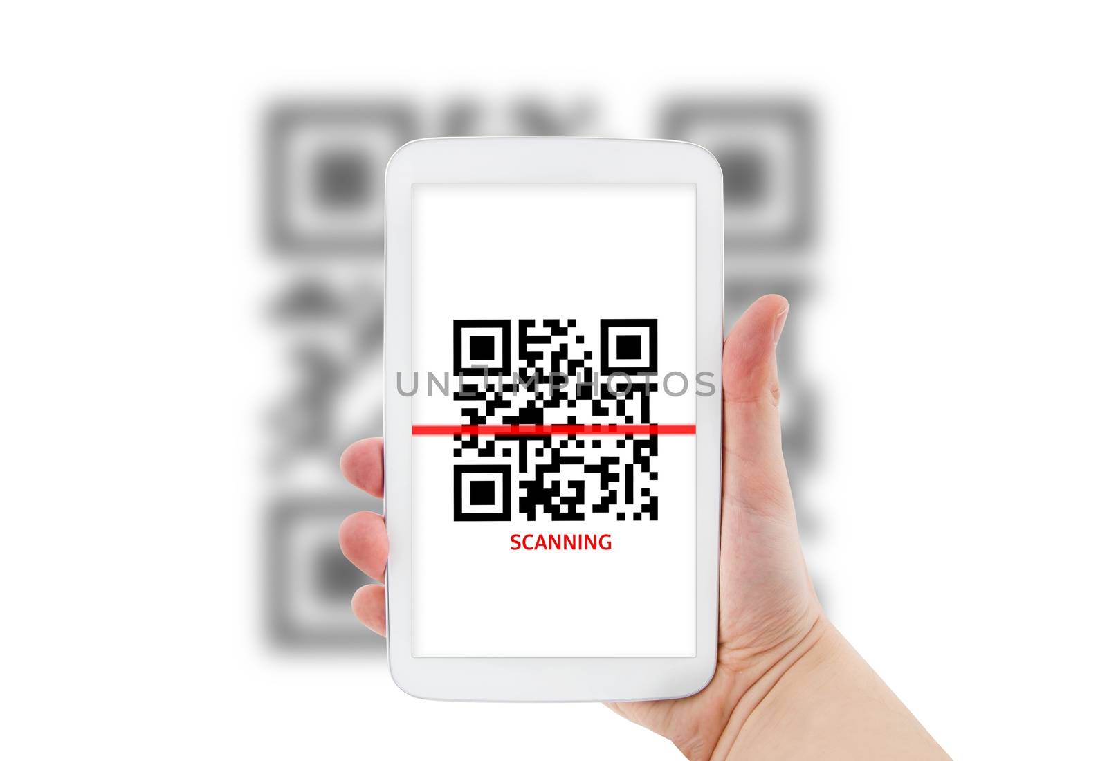 Tablet scanning QR code by simpson33