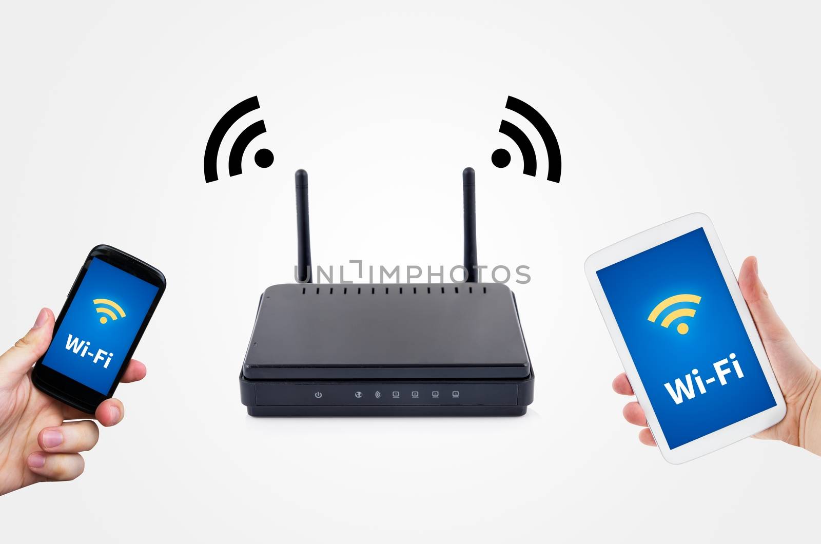 Wireless router with mobile device network concept  by simpson33