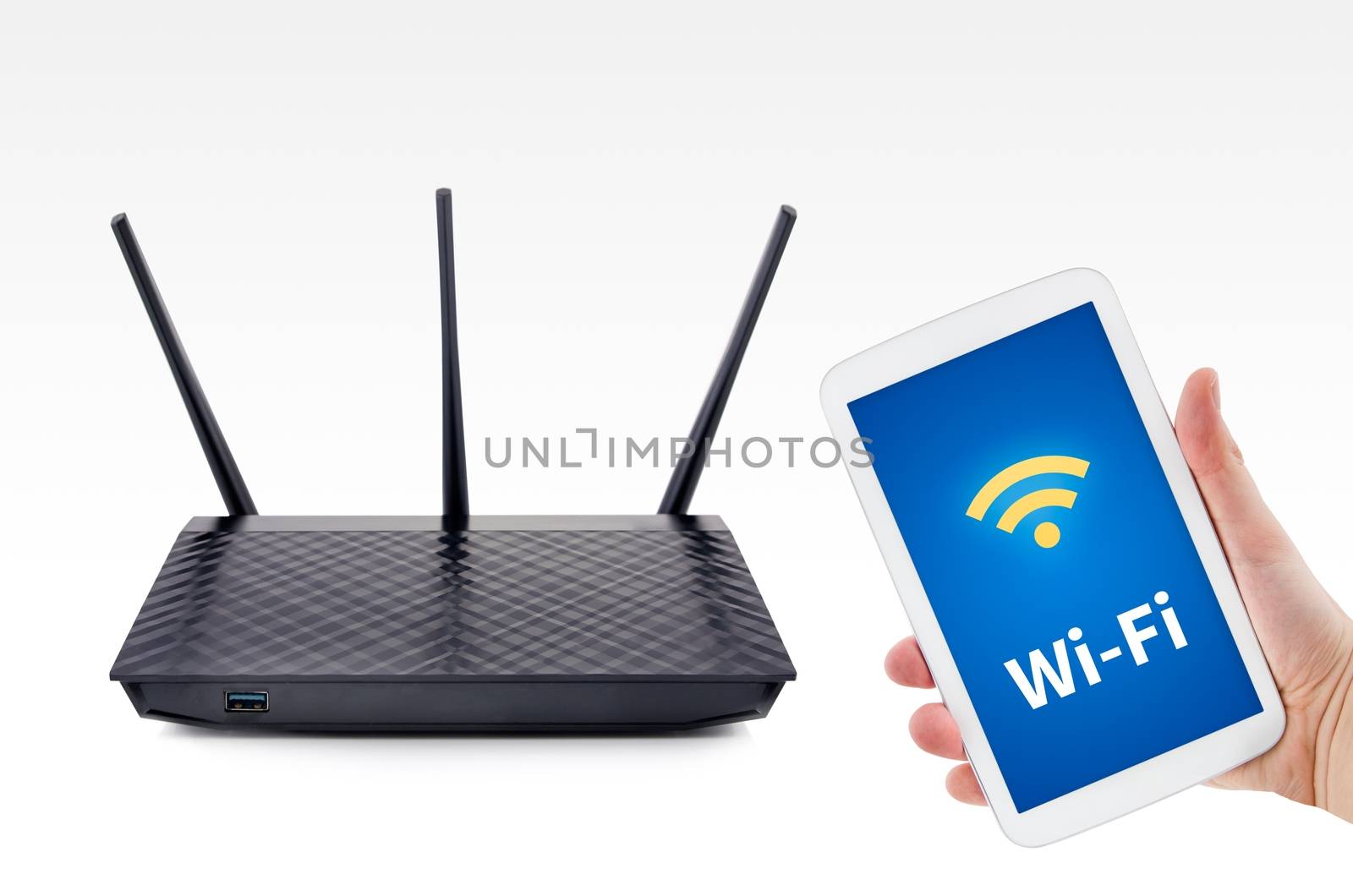 Wireless router with mobile device network concept  by simpson33