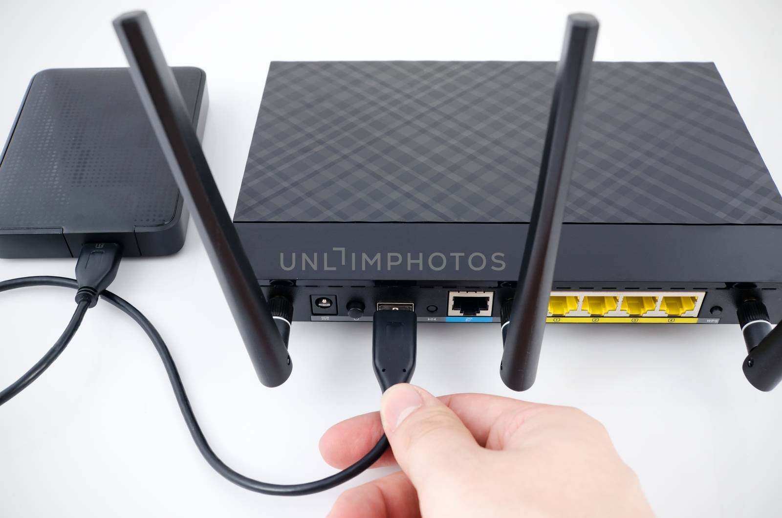 Router with backup storage disk. DLNA media server from USB disk