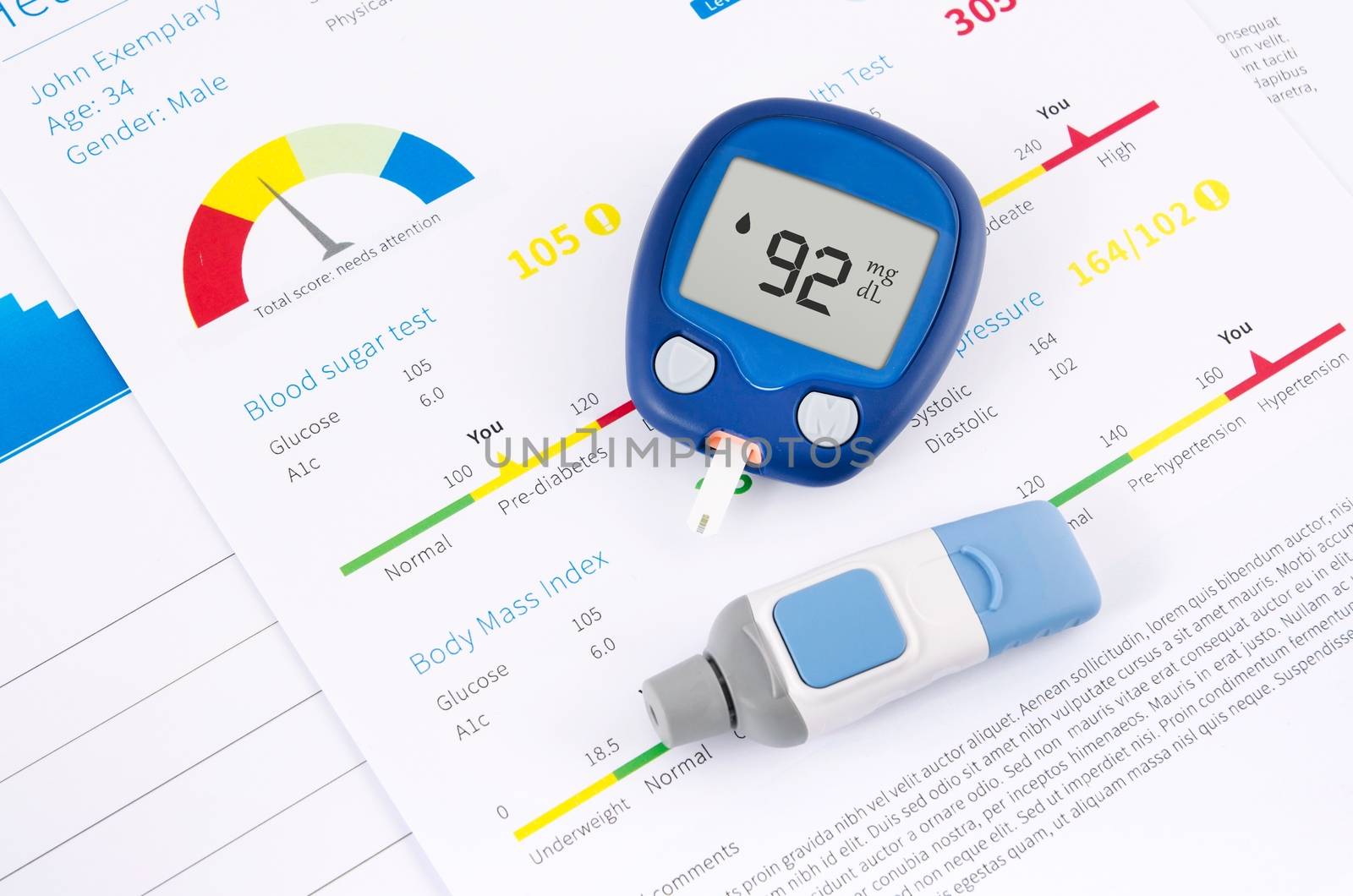 Health examination. Glucometer and test for diabetes by simpson33