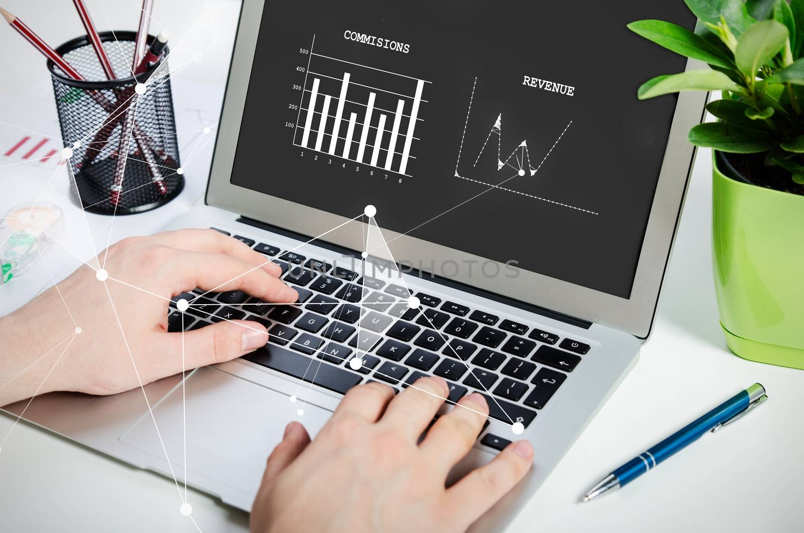 Man working with modern laptop in office by simpson33