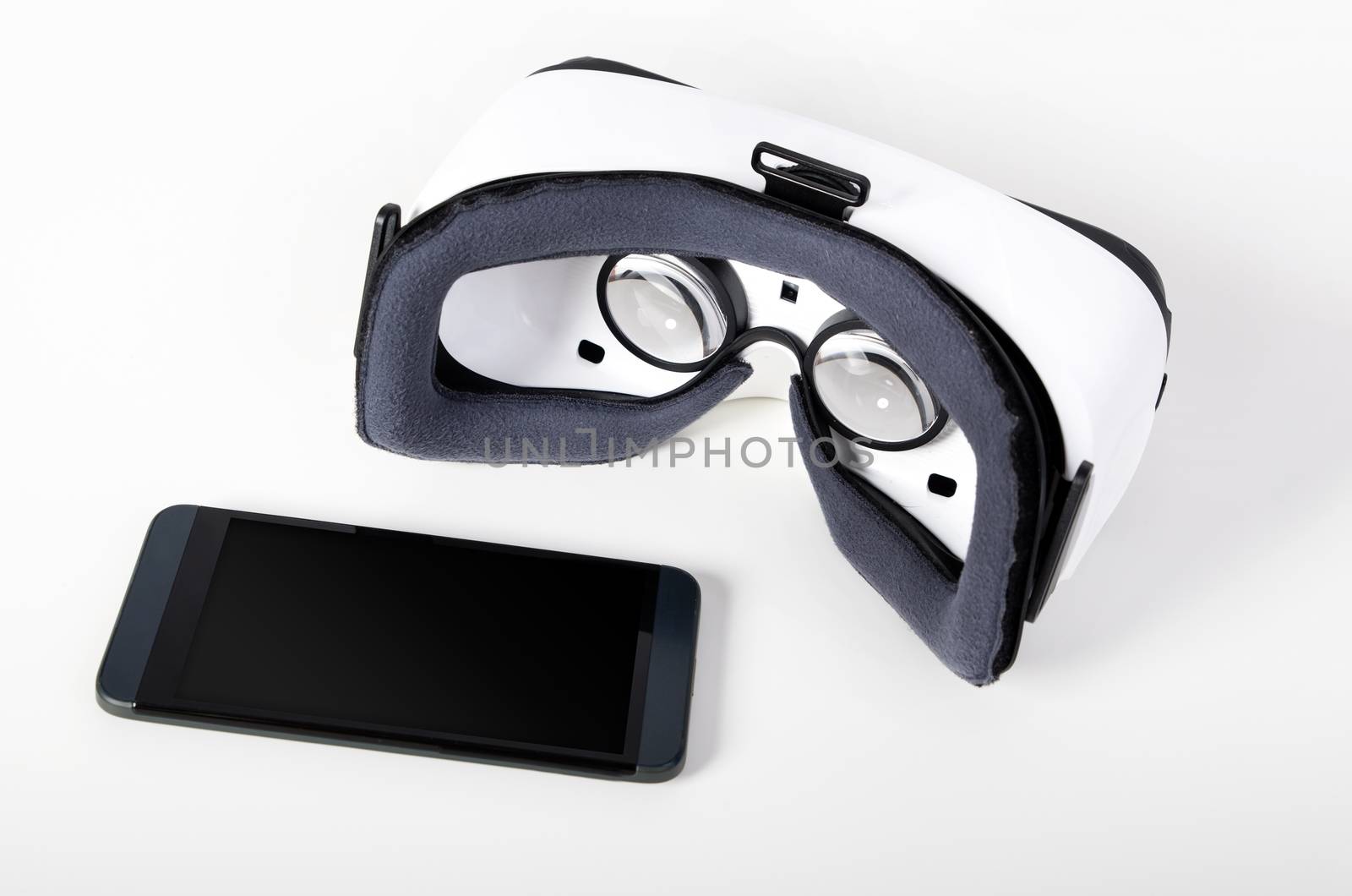 Modern virtual reality glasses. Easy way to watch movies in 3D