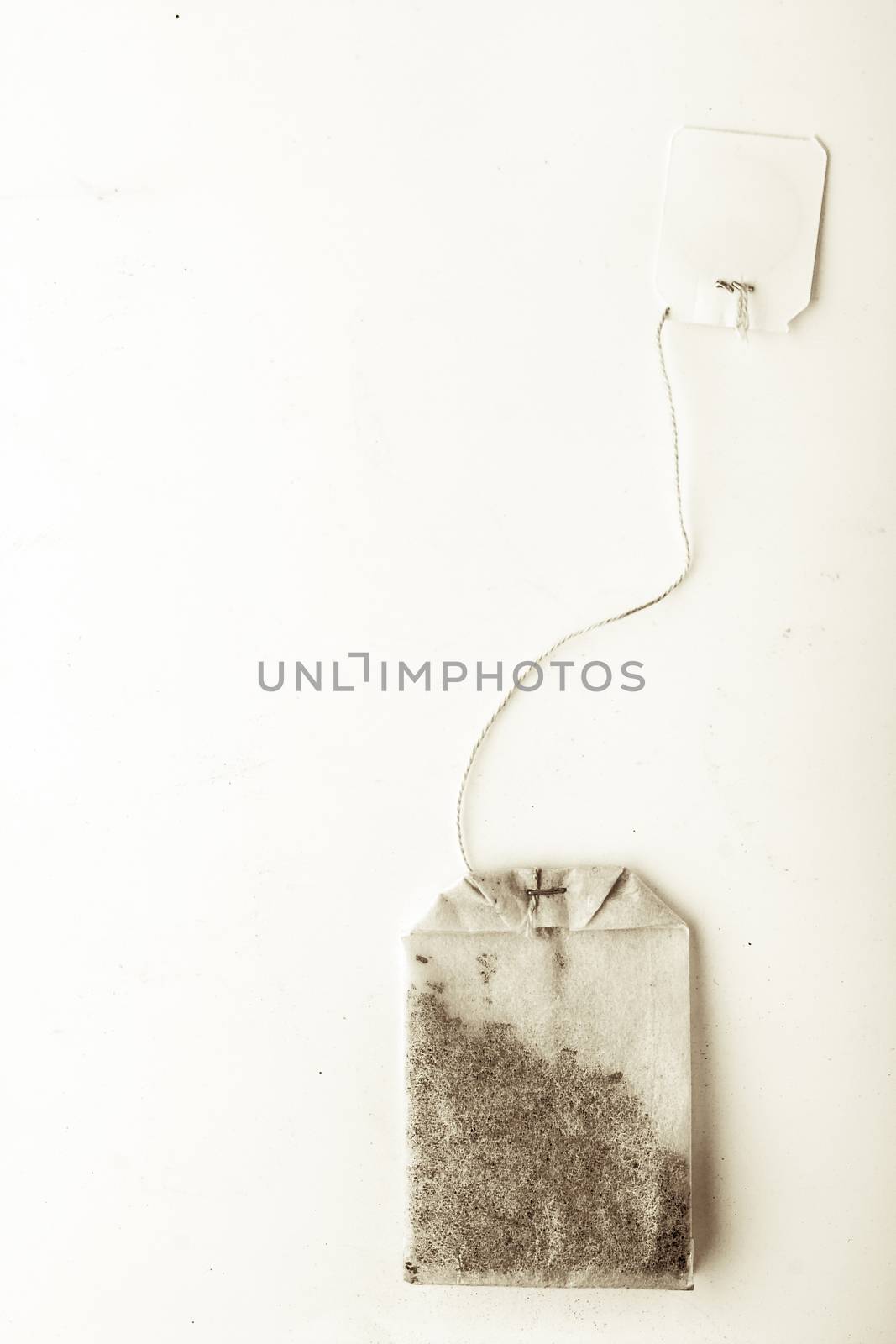 Tea bag on the white background vertical