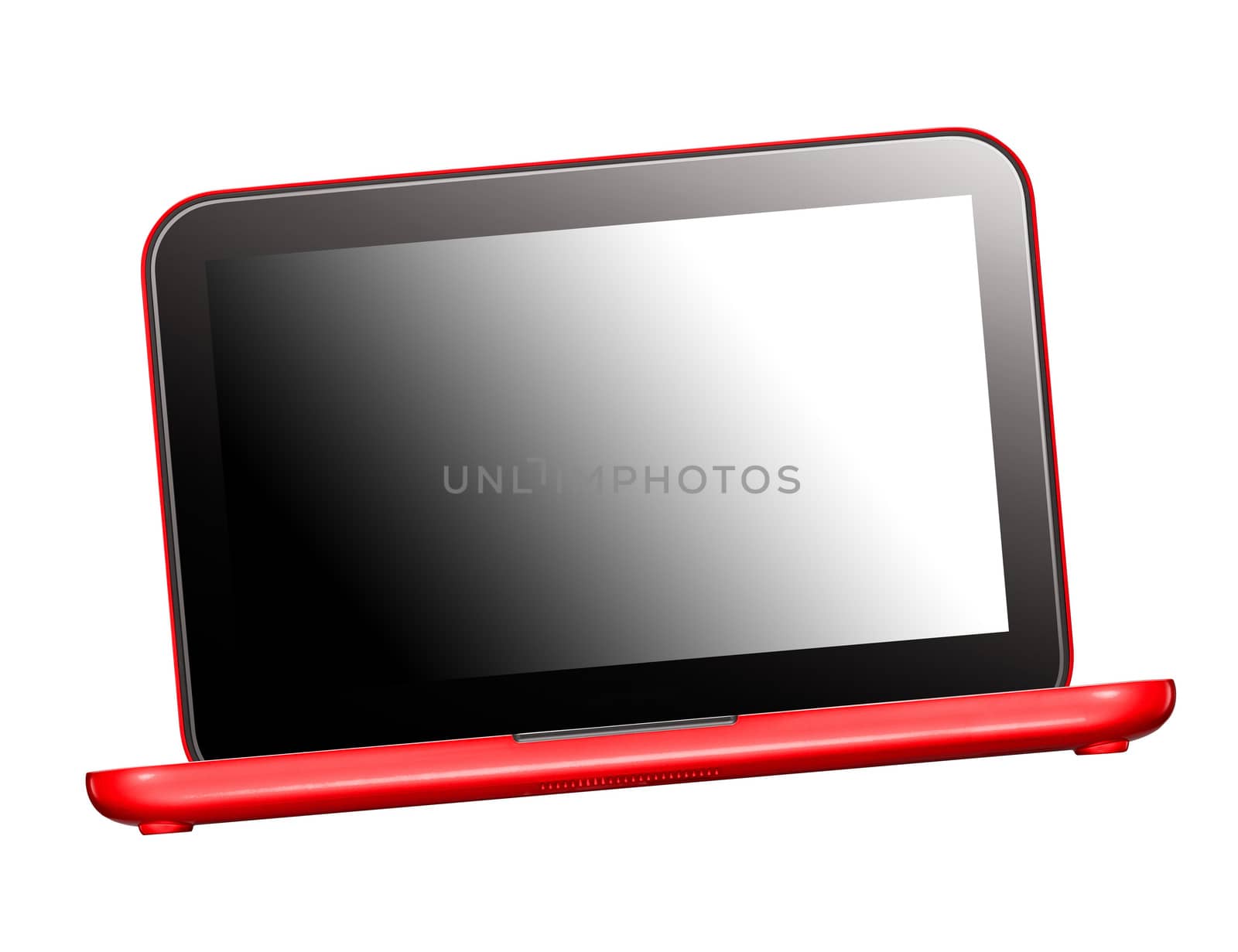 Red Laptop. Isolated on white background
