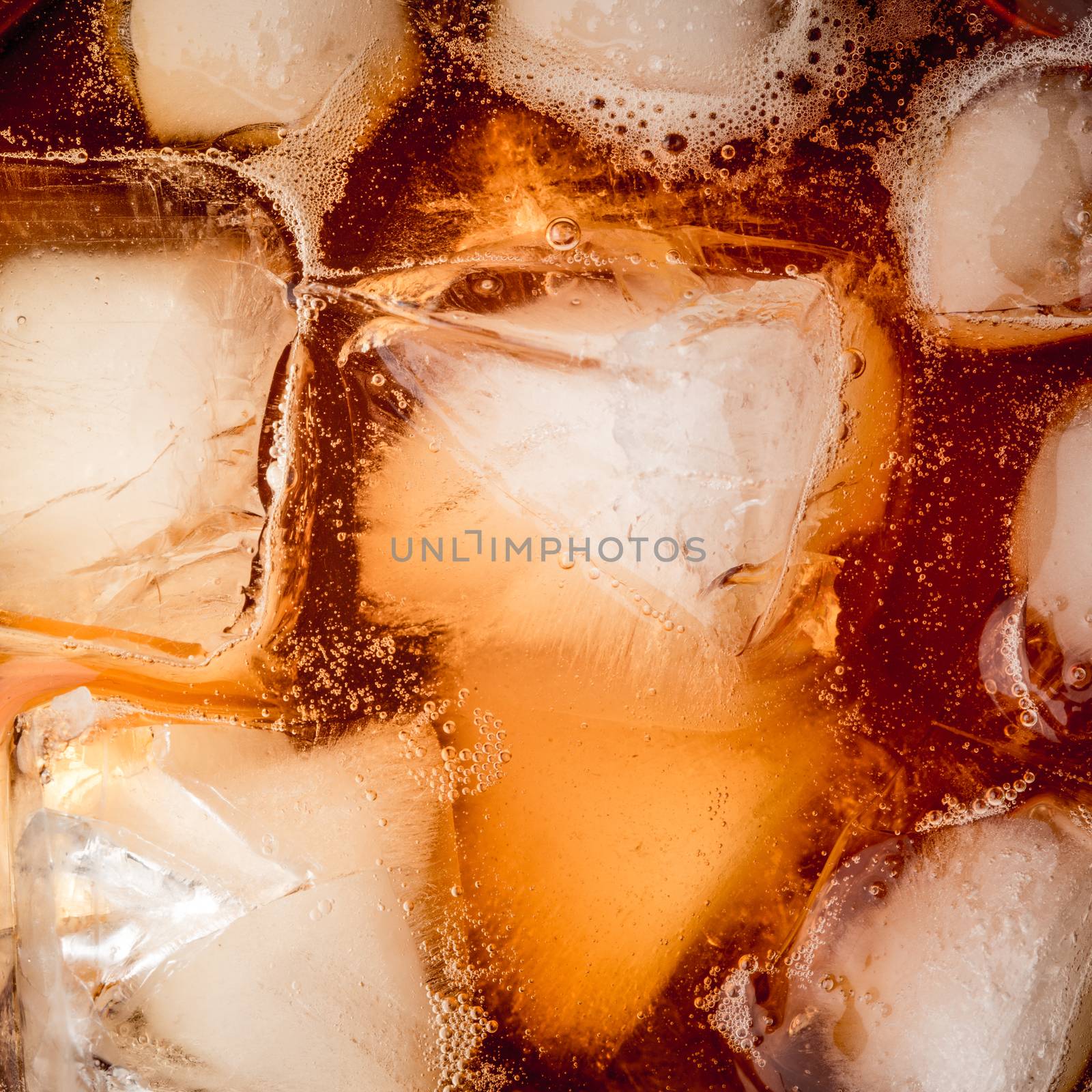 Rum with ice background square