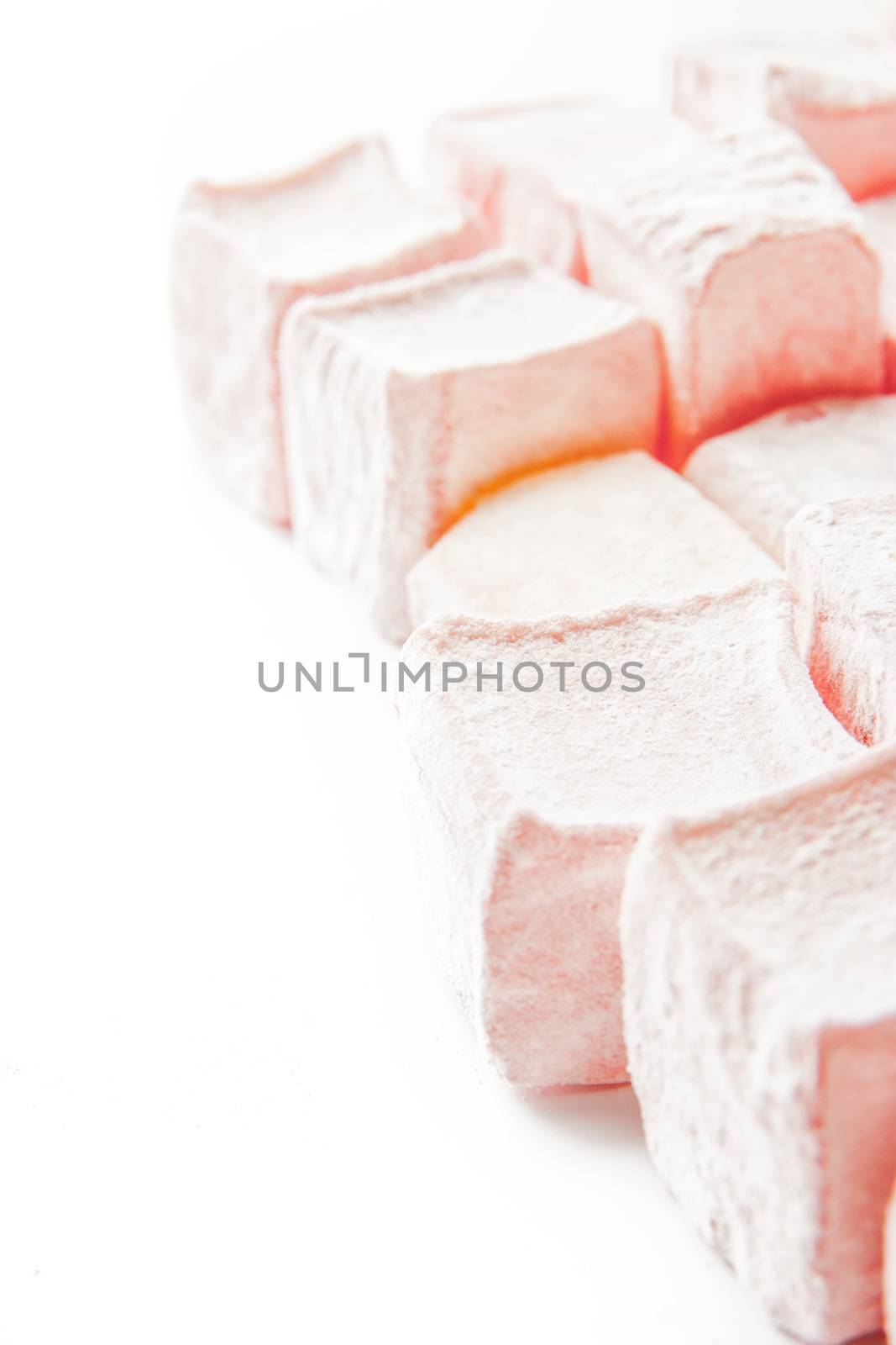 Turkish delight on the white background vertical