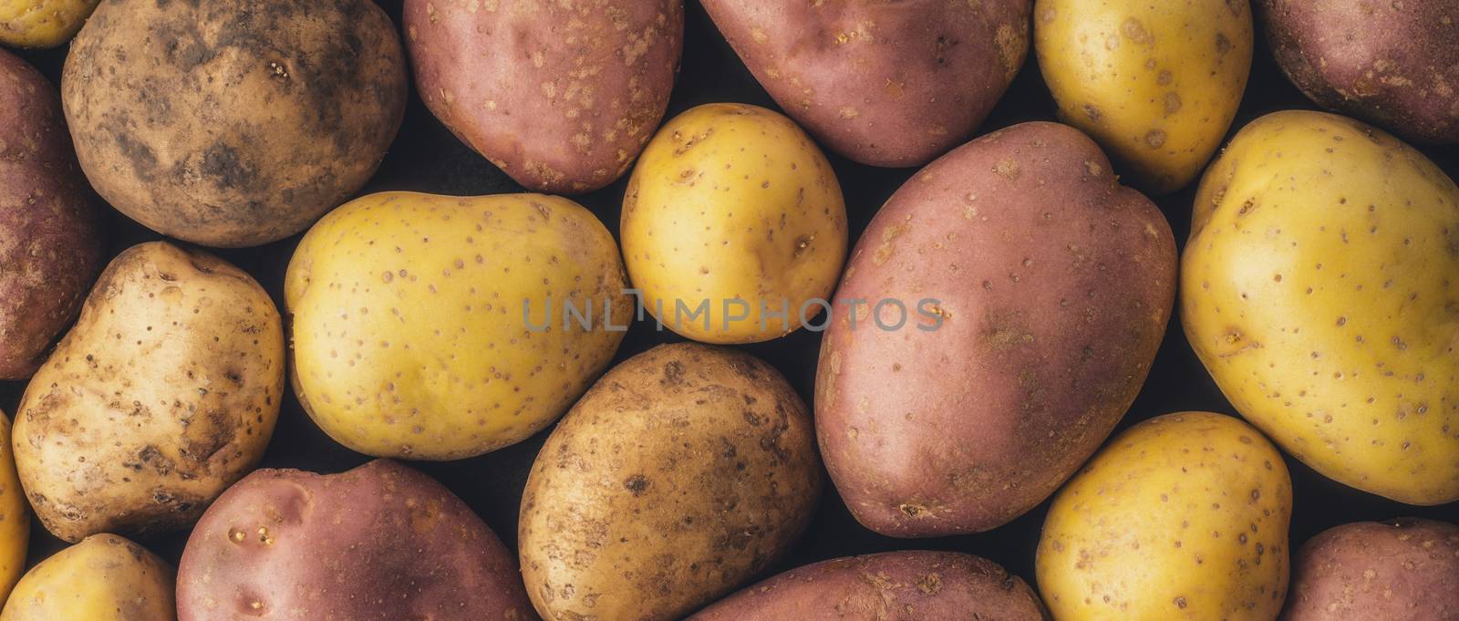 Raw potatoes  background wide screen by Deniskarpenkov