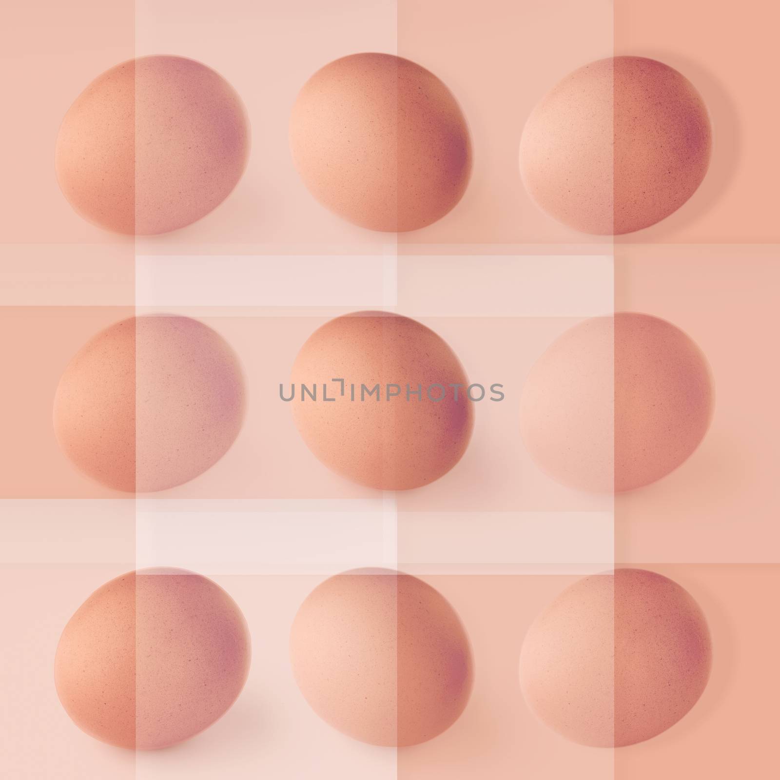 Chicken eggs  beige pattern square by Deniskarpenkov