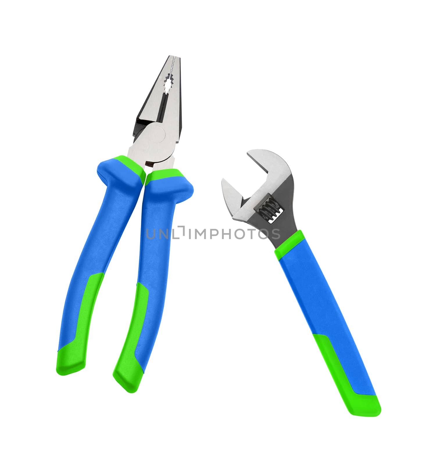 pliers with rubber isolated on white