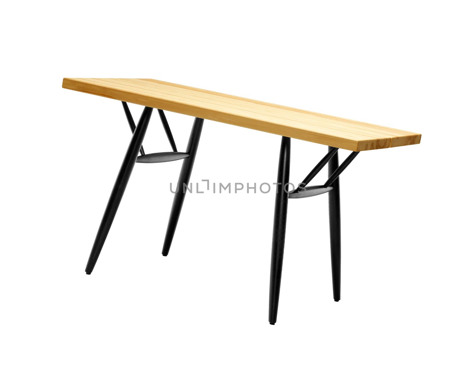wooden table isolated on a white background