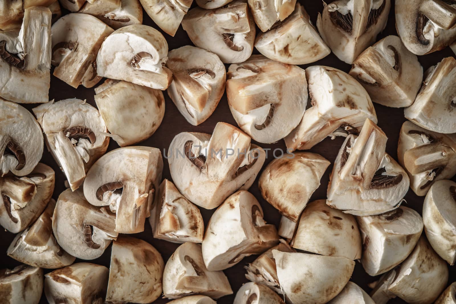 Sliced mushrooms background by Deniskarpenkov