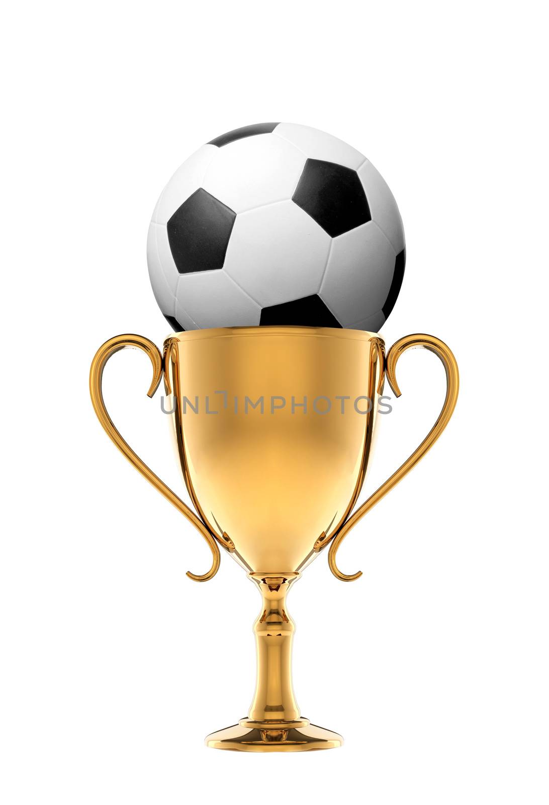 golden trophy with soccer ball