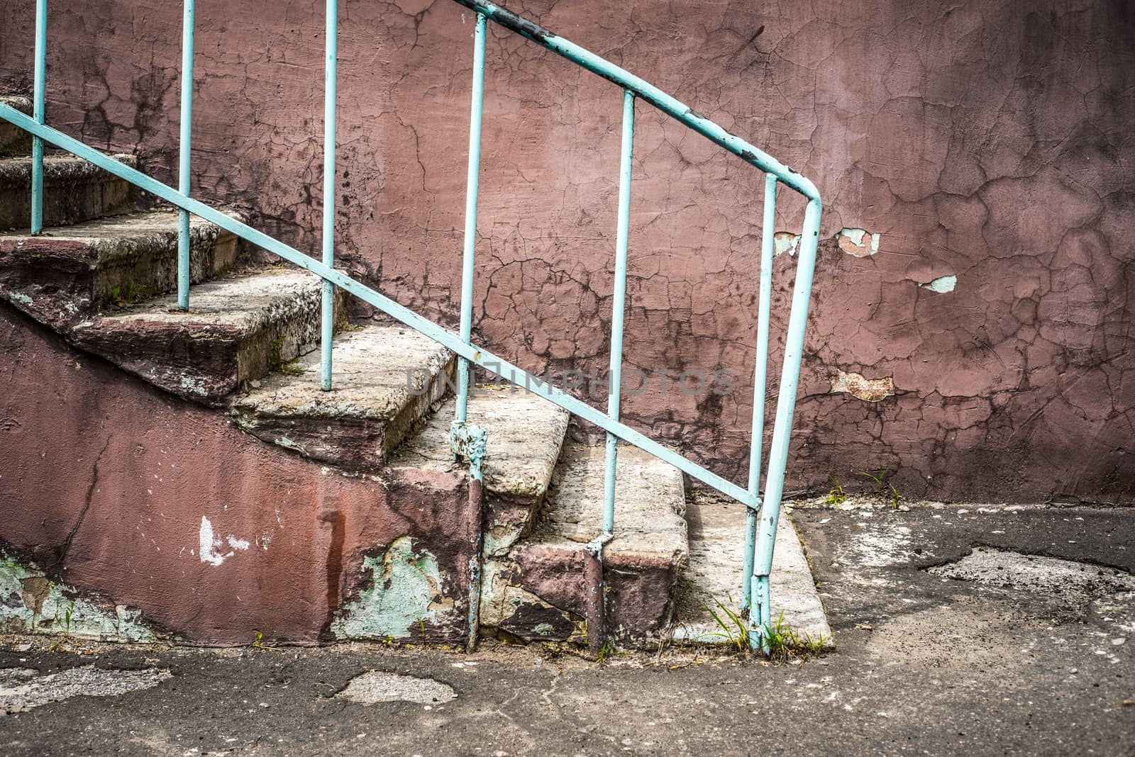 Fragment of old shabby stairs by Deniskarpenkov