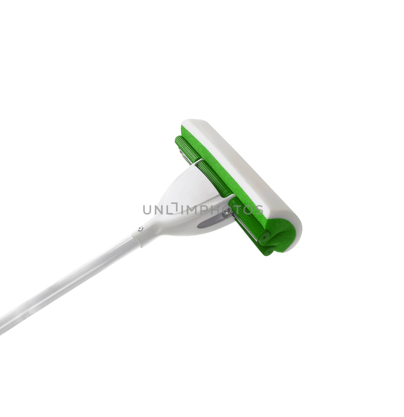 green mop isolated on white
