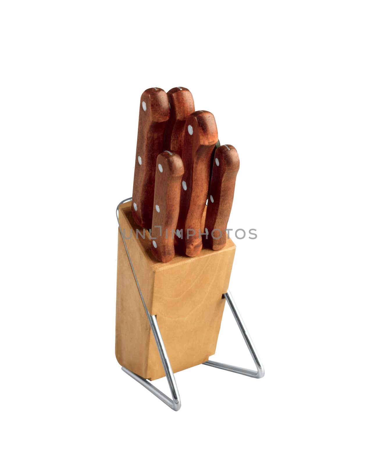 Set of knives isolated on white