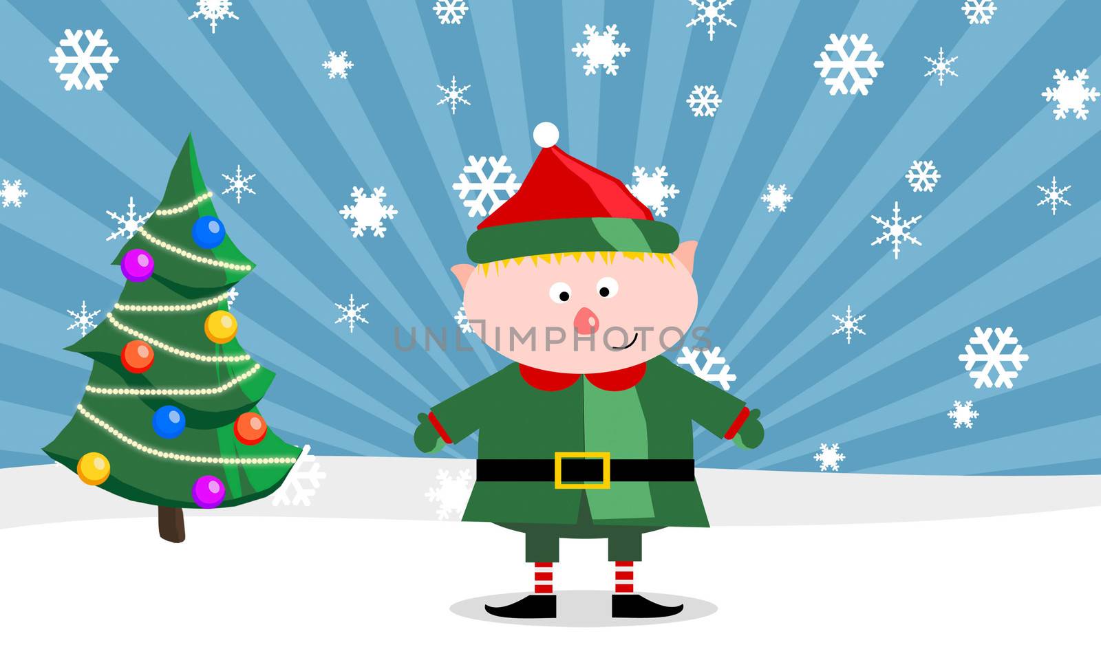 Gnom with a Christmass tree